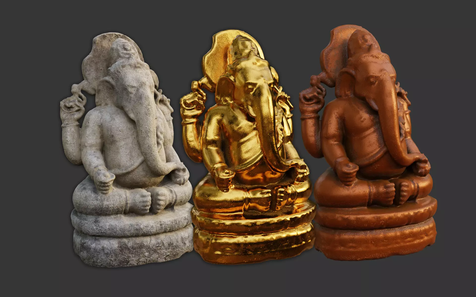 Genesha statue 3D model_0