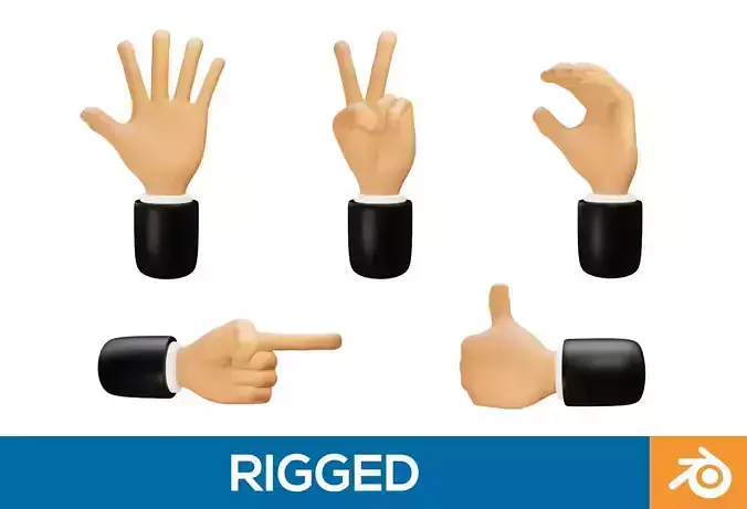 Cartoon Hand Rigged