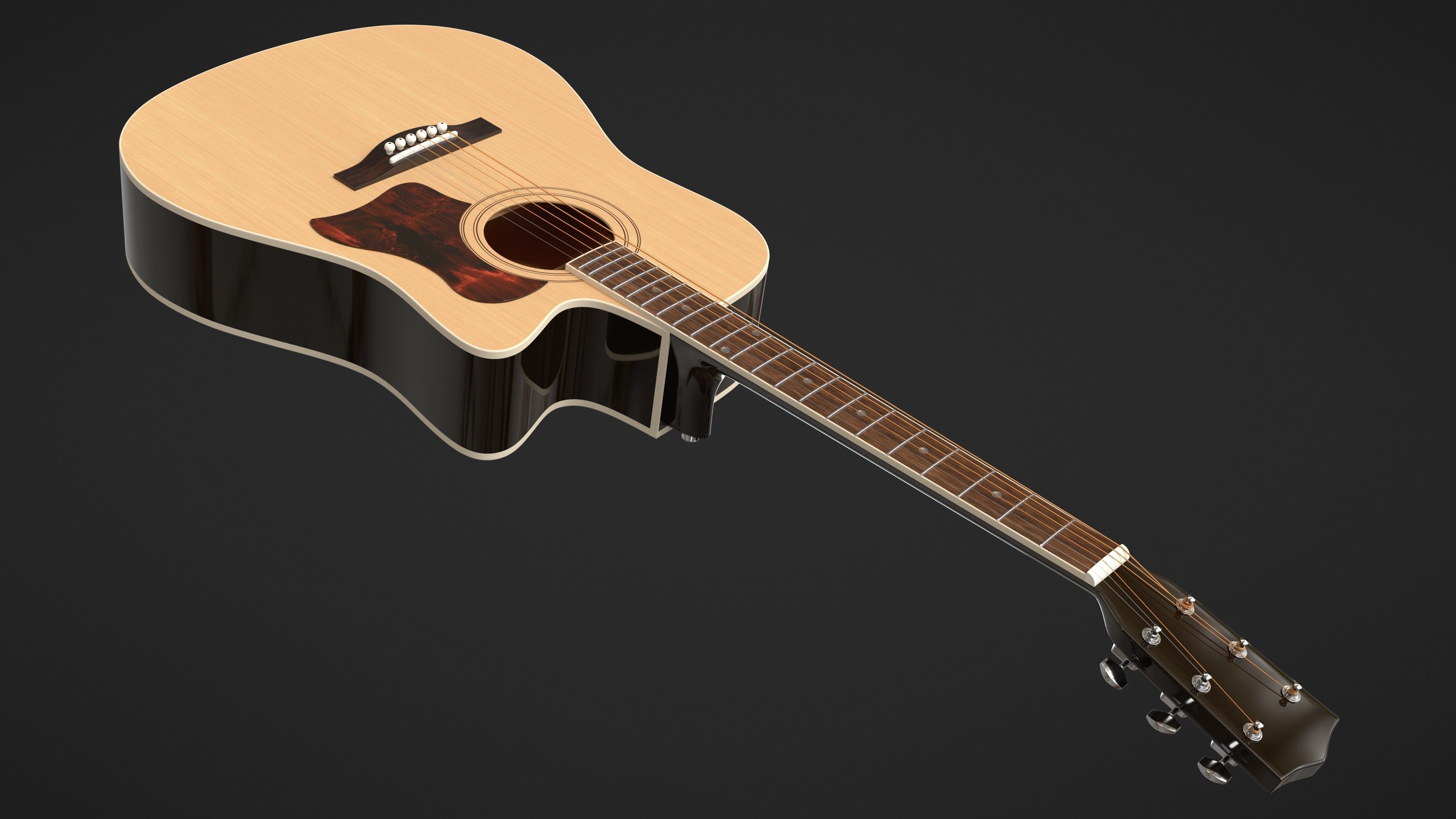 Auditorium Acoustic Guitar 3D model_3