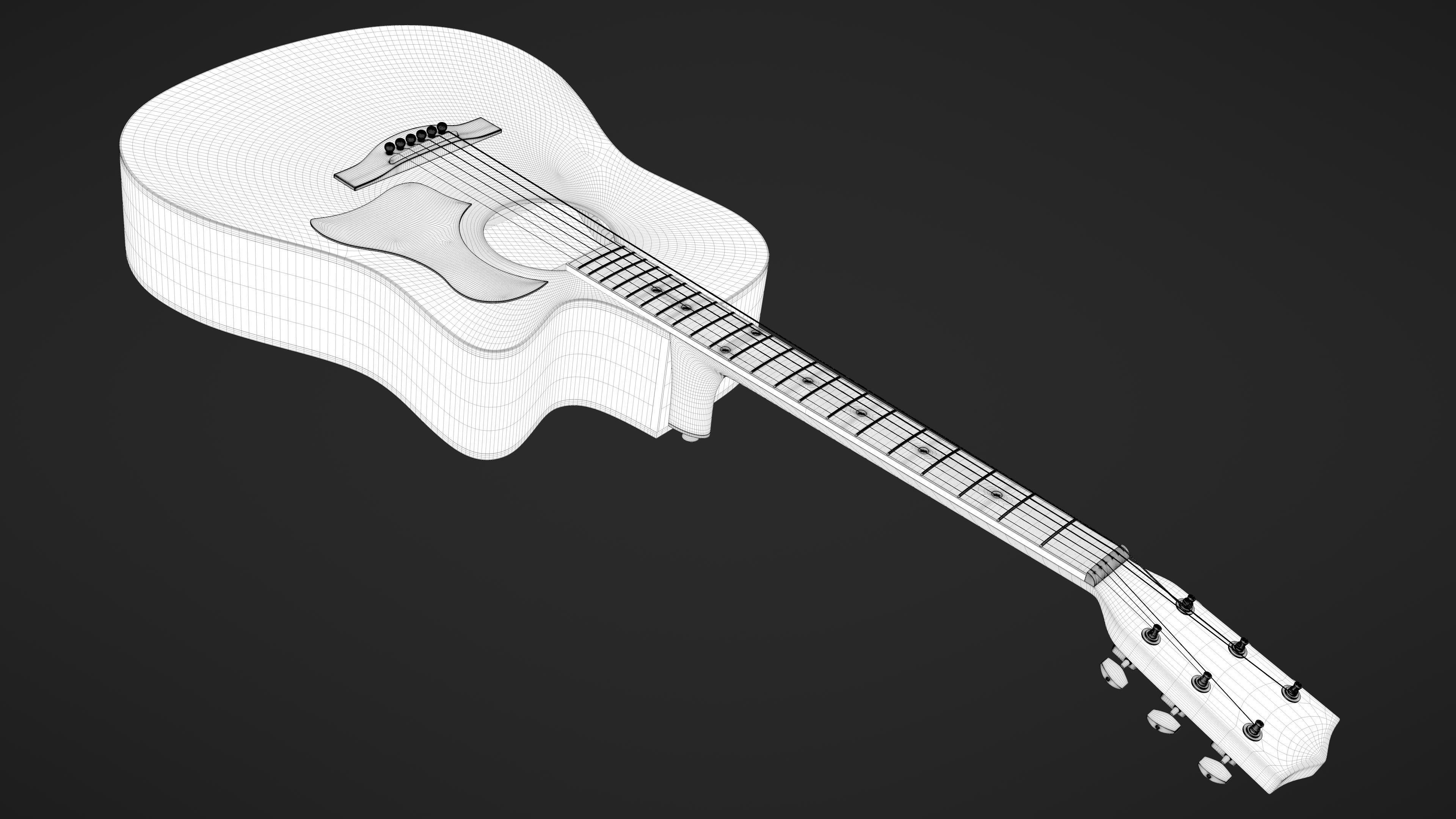 Auditorium Acoustic Guitar 3D model_26