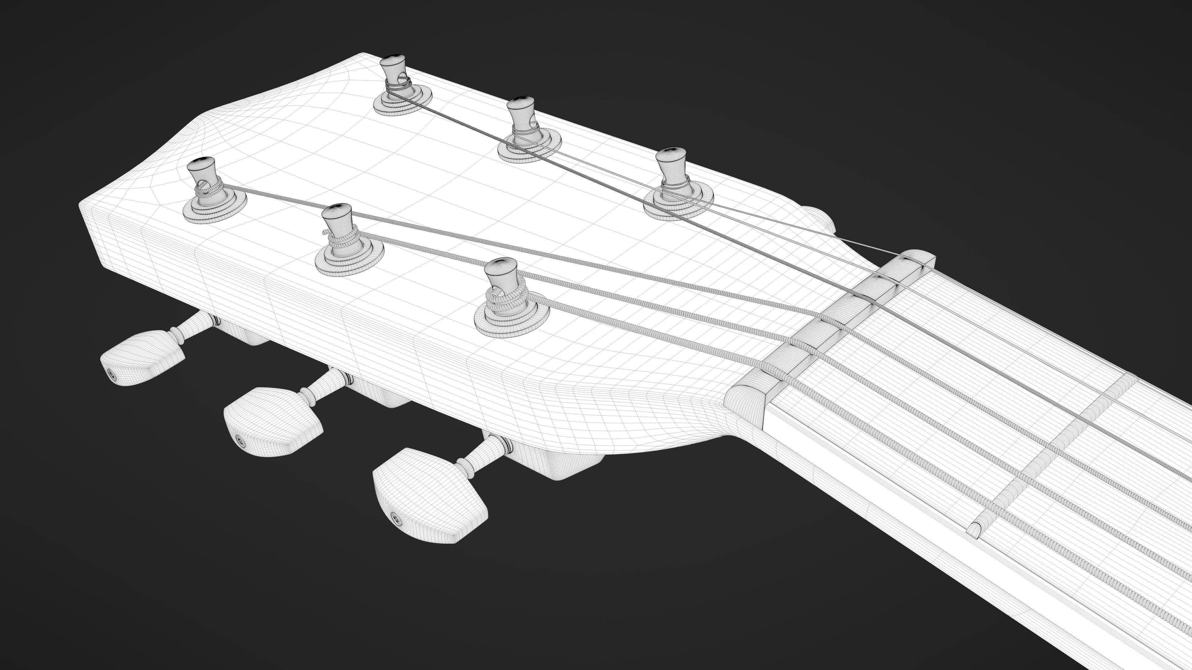 Auditorium Acoustic Guitar 3D model_42