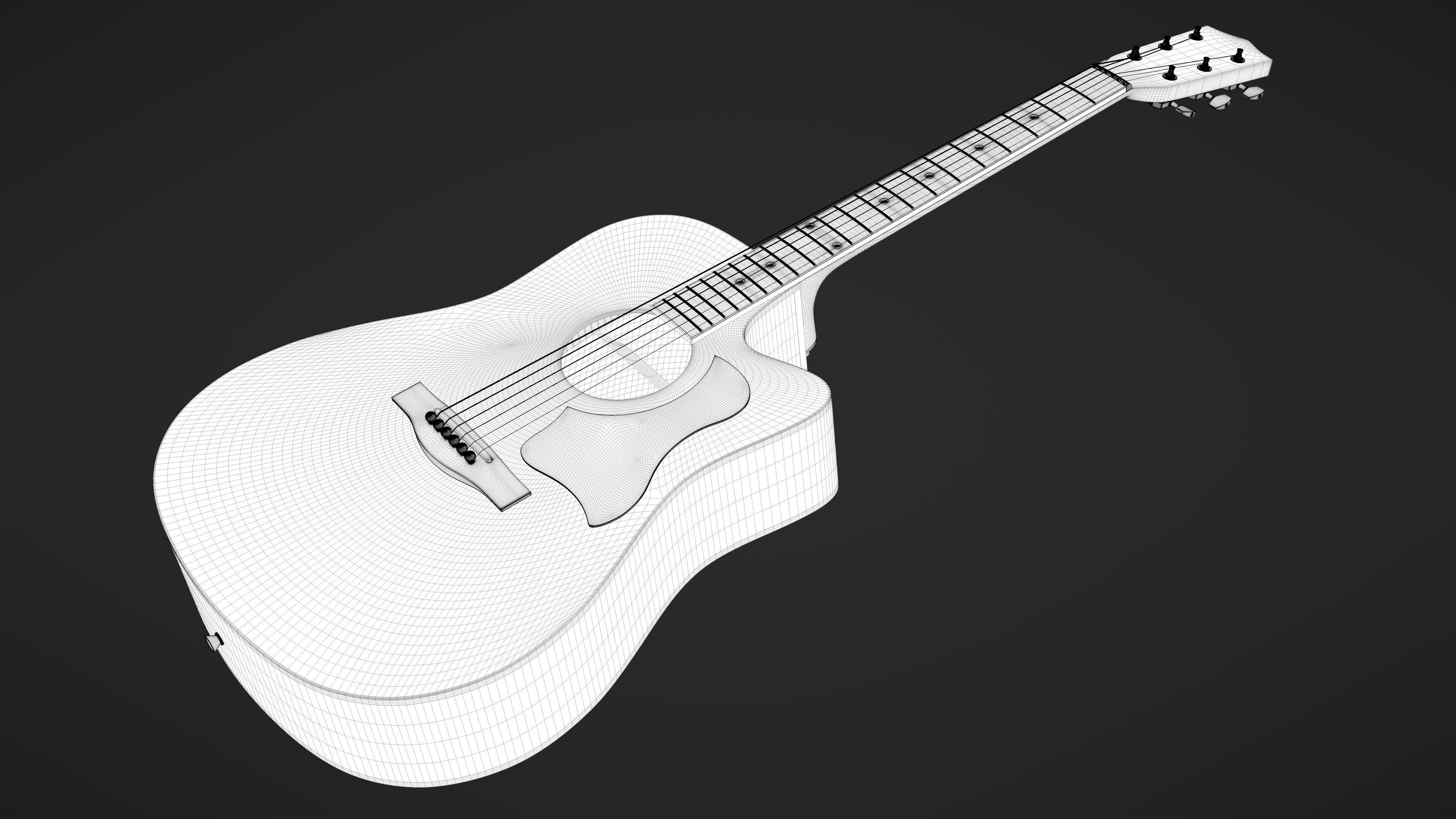 Auditorium Acoustic Guitar 3D model_24