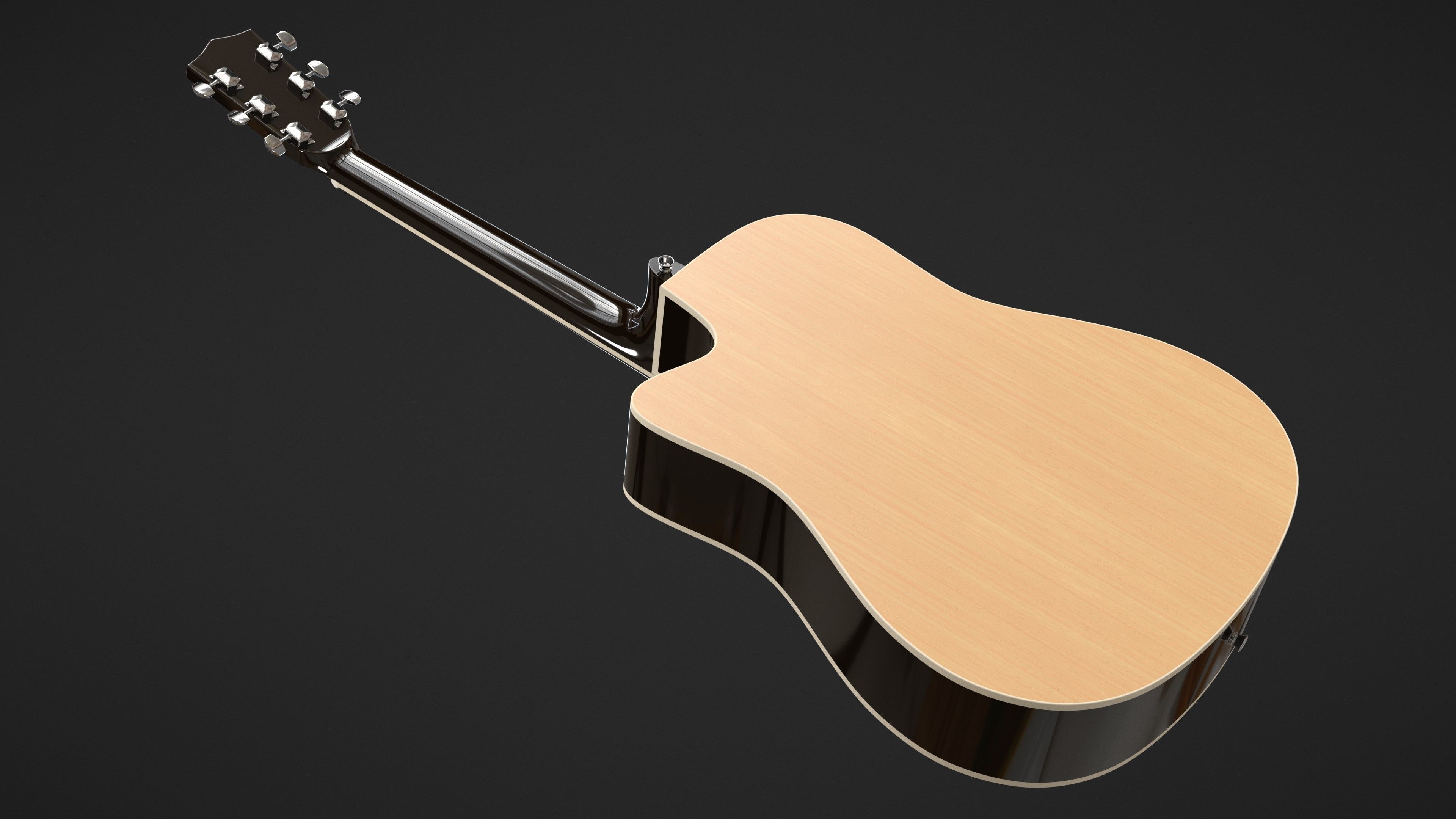 Auditorium Acoustic Guitar 3D model_6