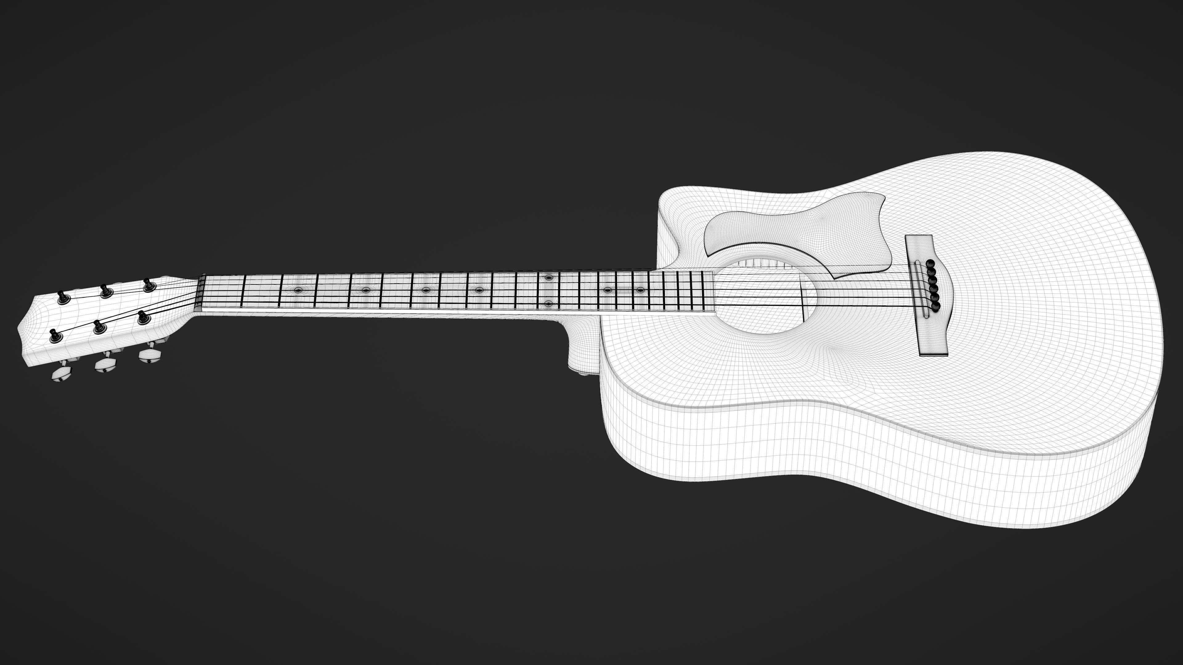 Auditorium Acoustic Guitar 3D model_39