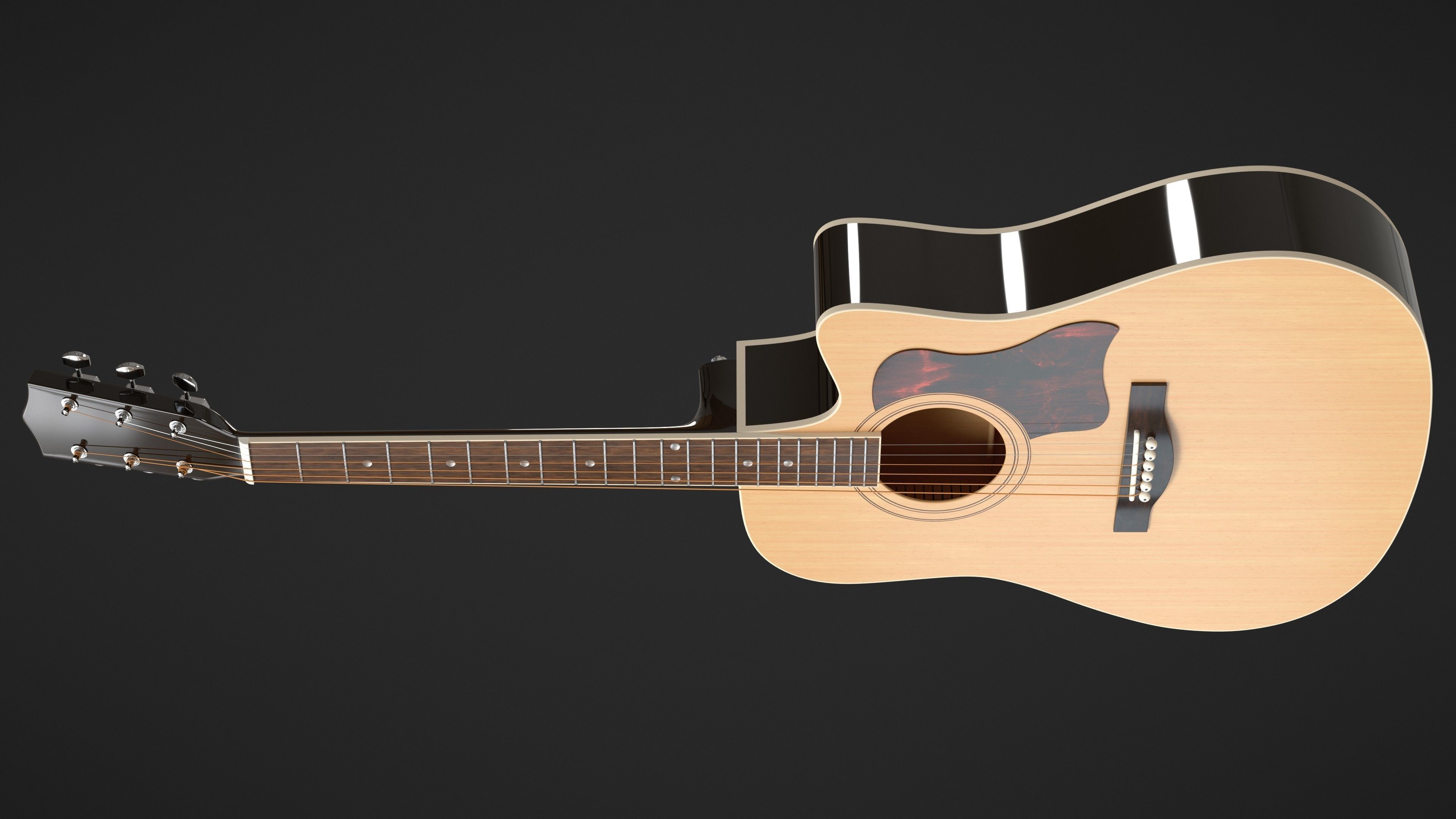 Auditorium Acoustic Guitar 3D model_10