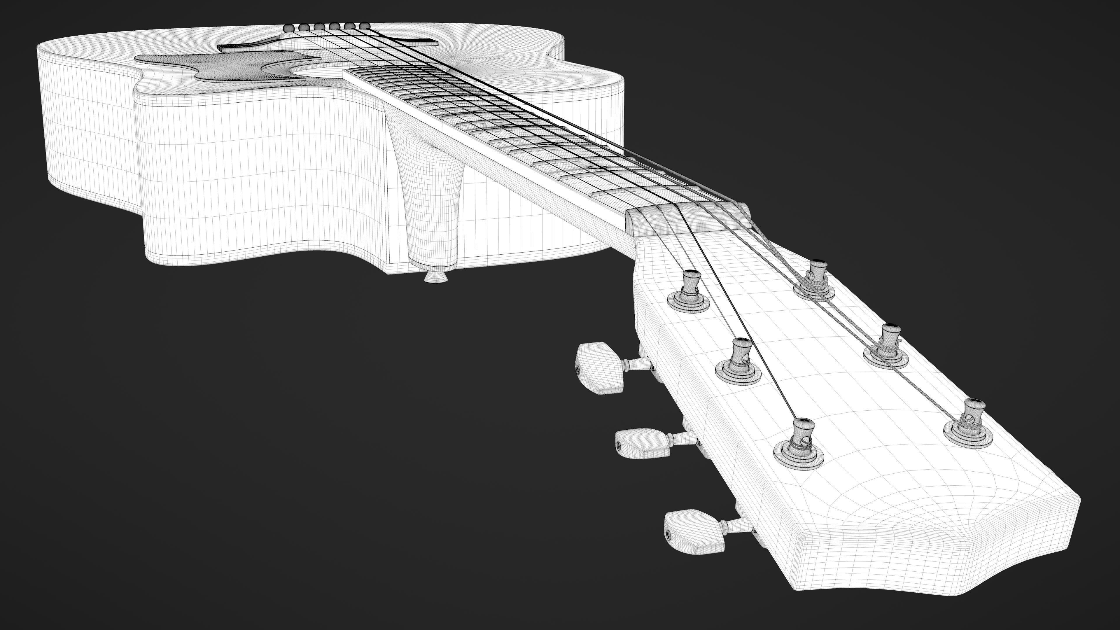 Auditorium Acoustic Guitar 3D model_41