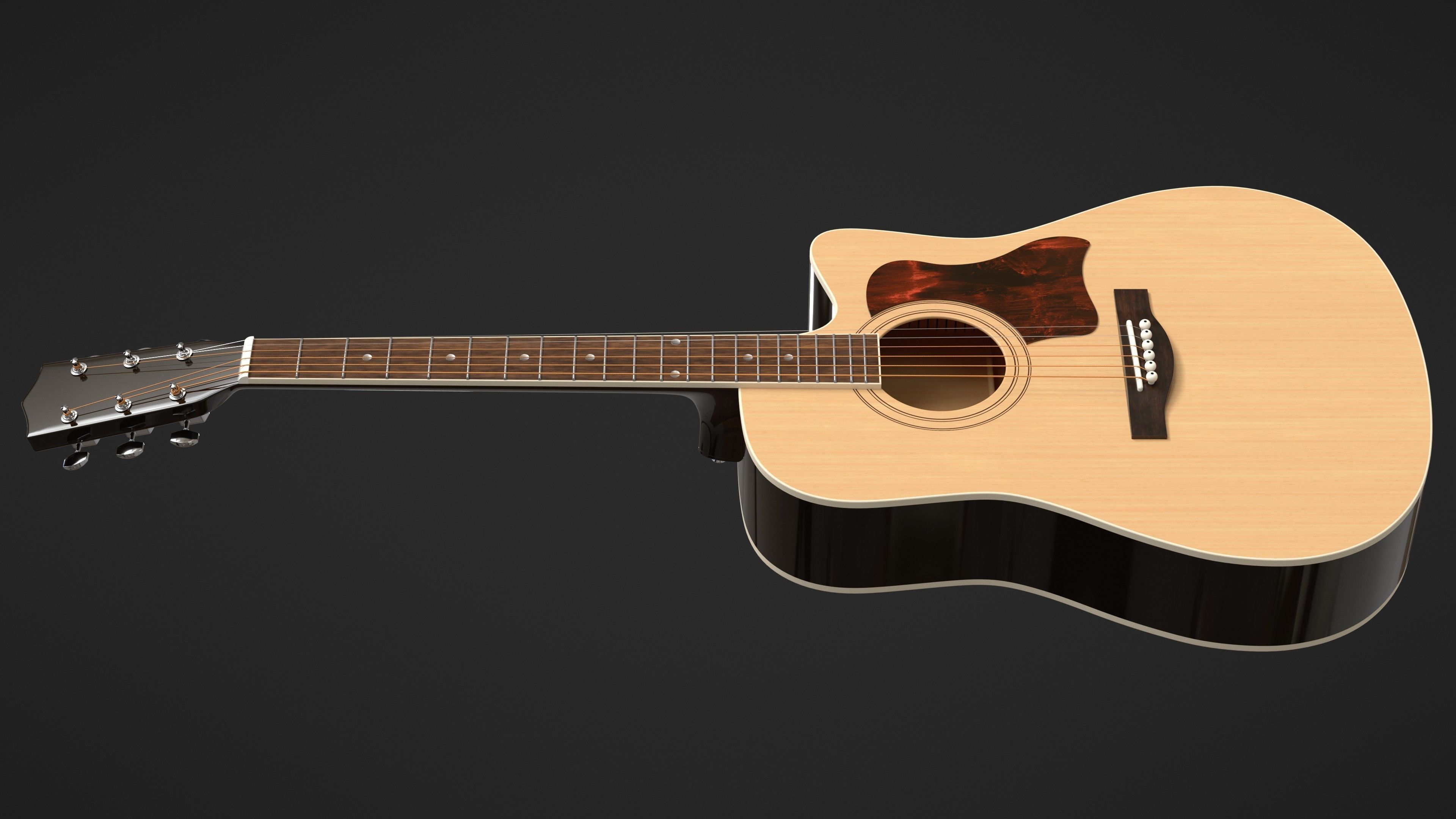 Auditorium Acoustic Guitar 3D model_16