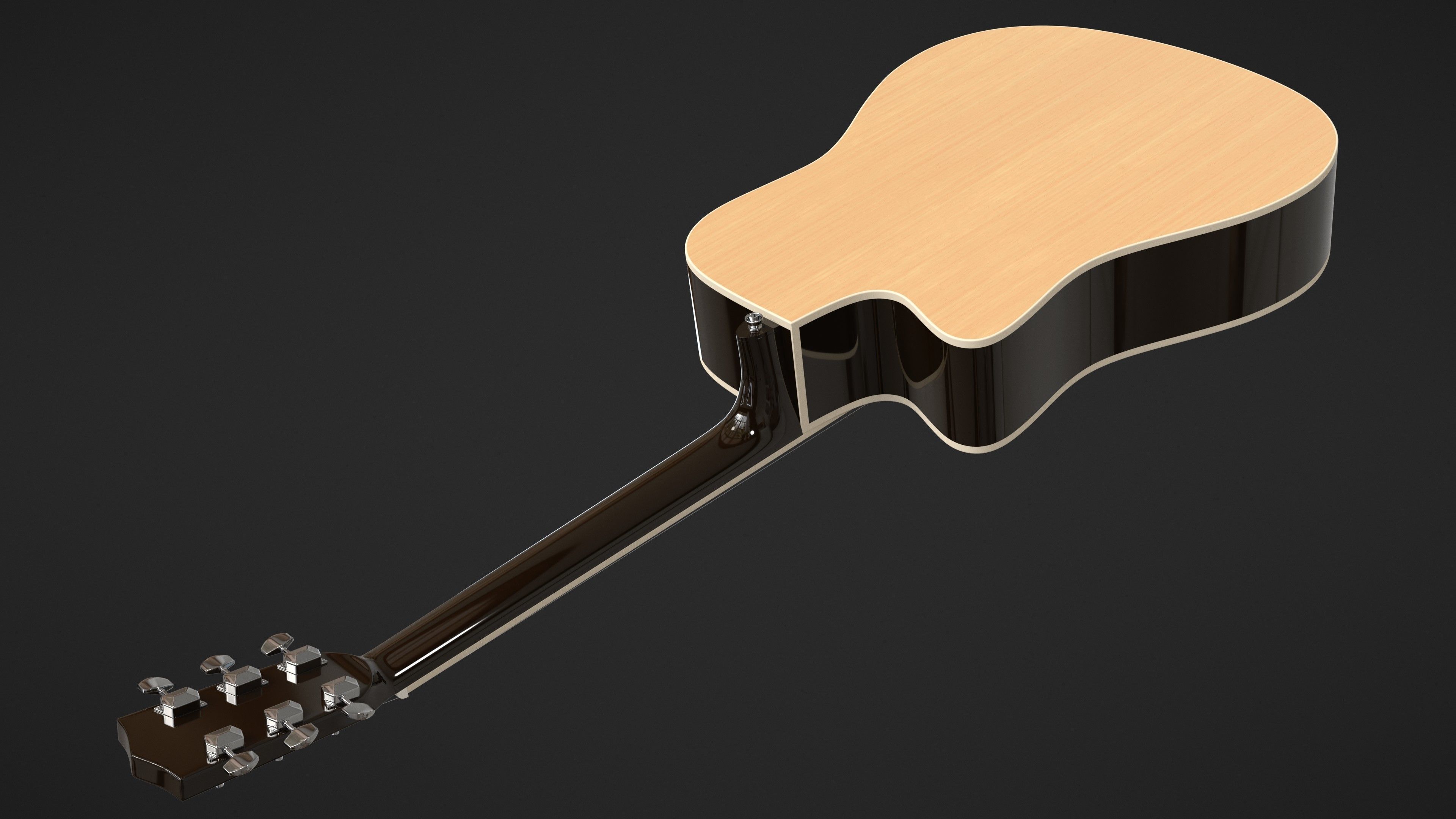 Auditorium Acoustic Guitar 3D model_8