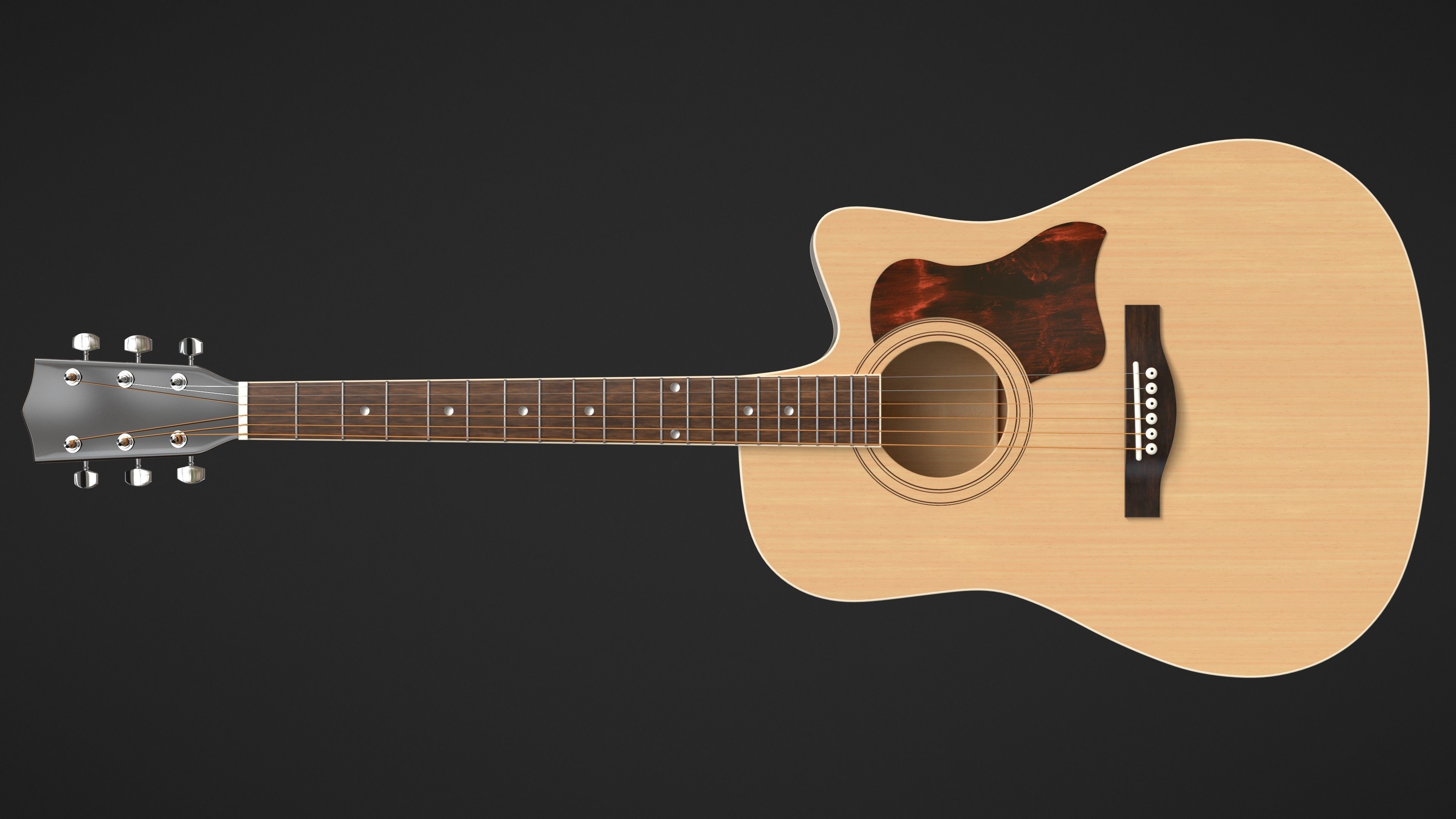 Auditorium Acoustic Guitar 3D model_9