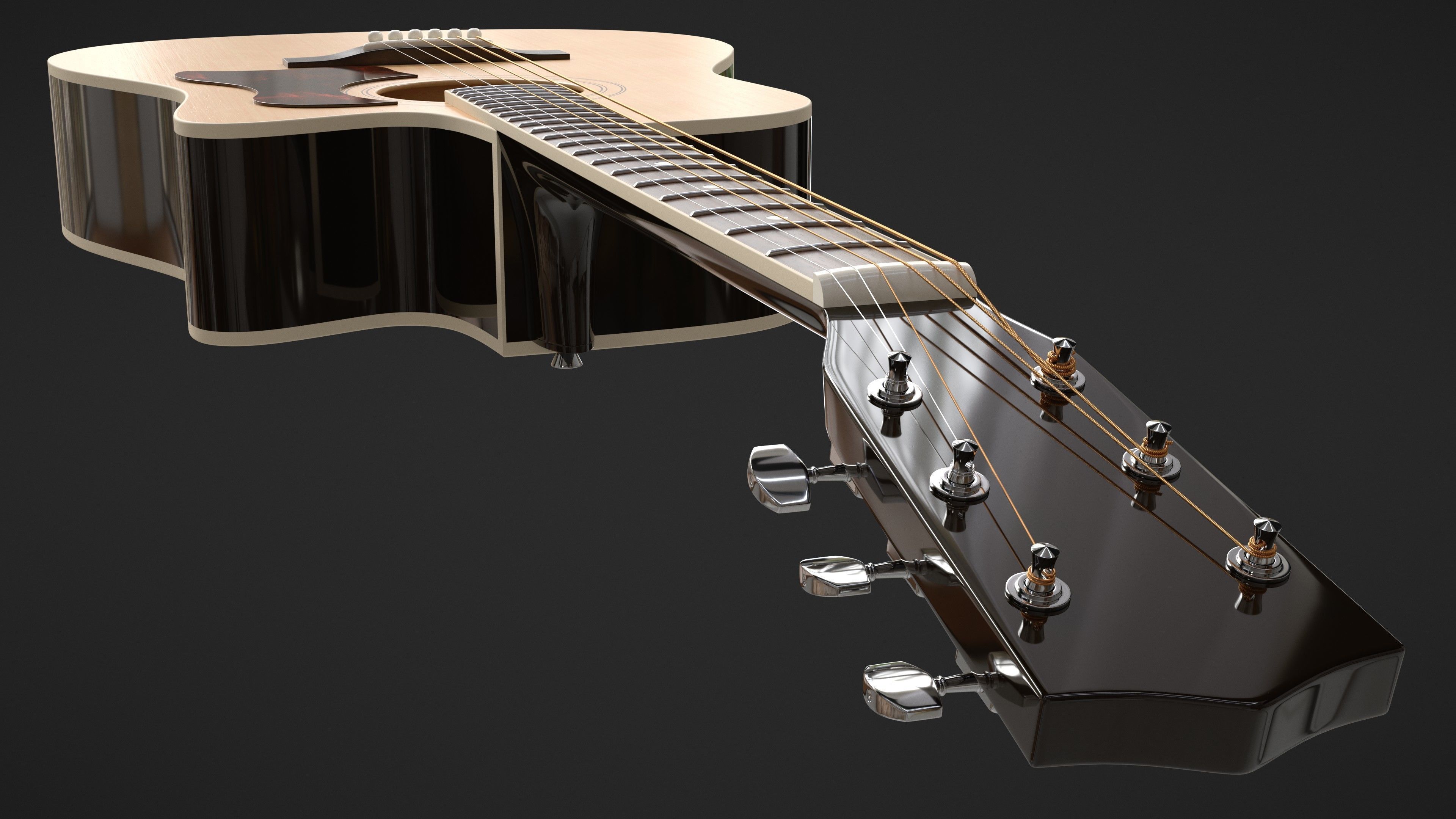 Auditorium Acoustic Guitar 3D model_18