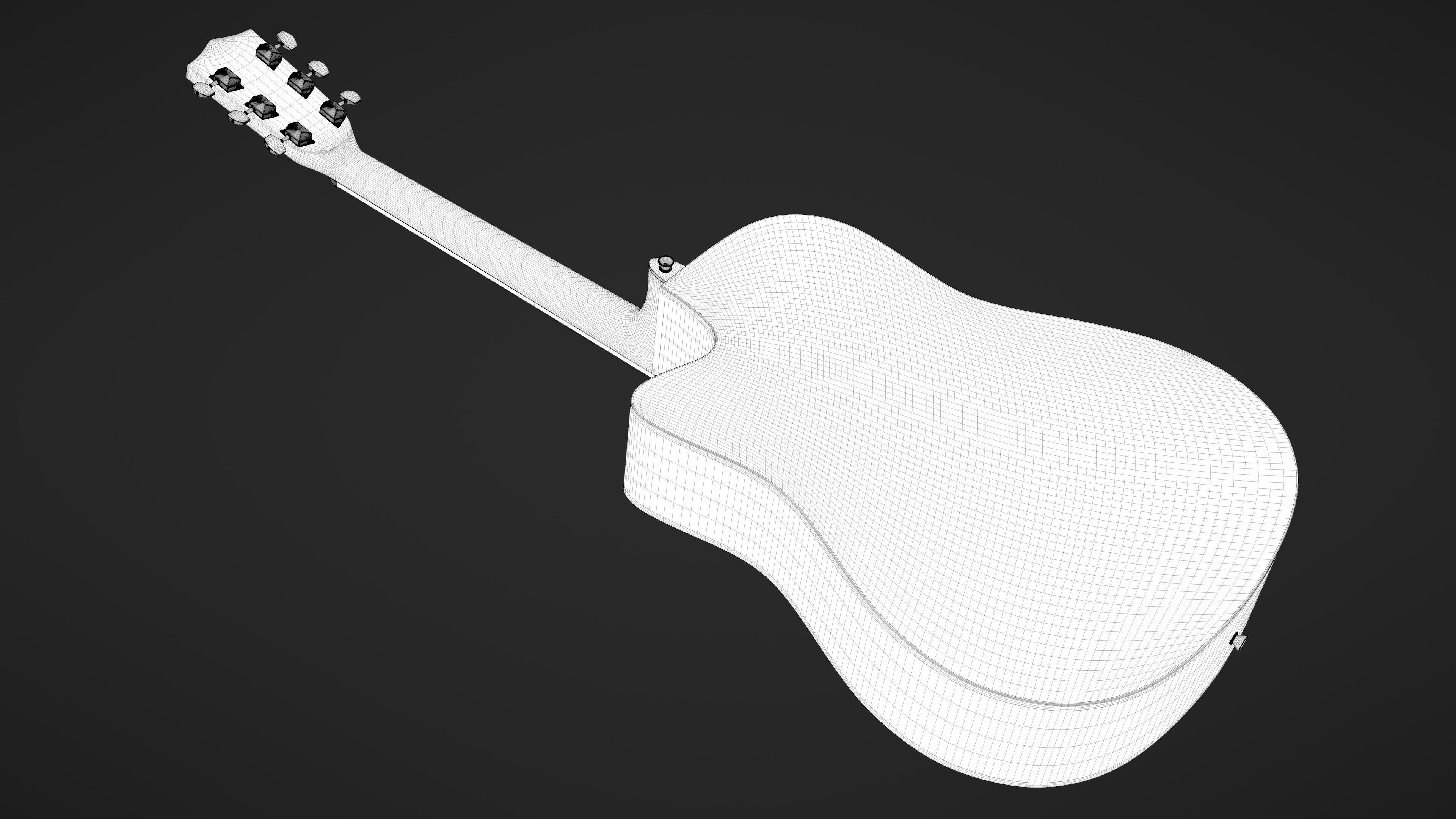 Auditorium Acoustic Guitar 3D model_29