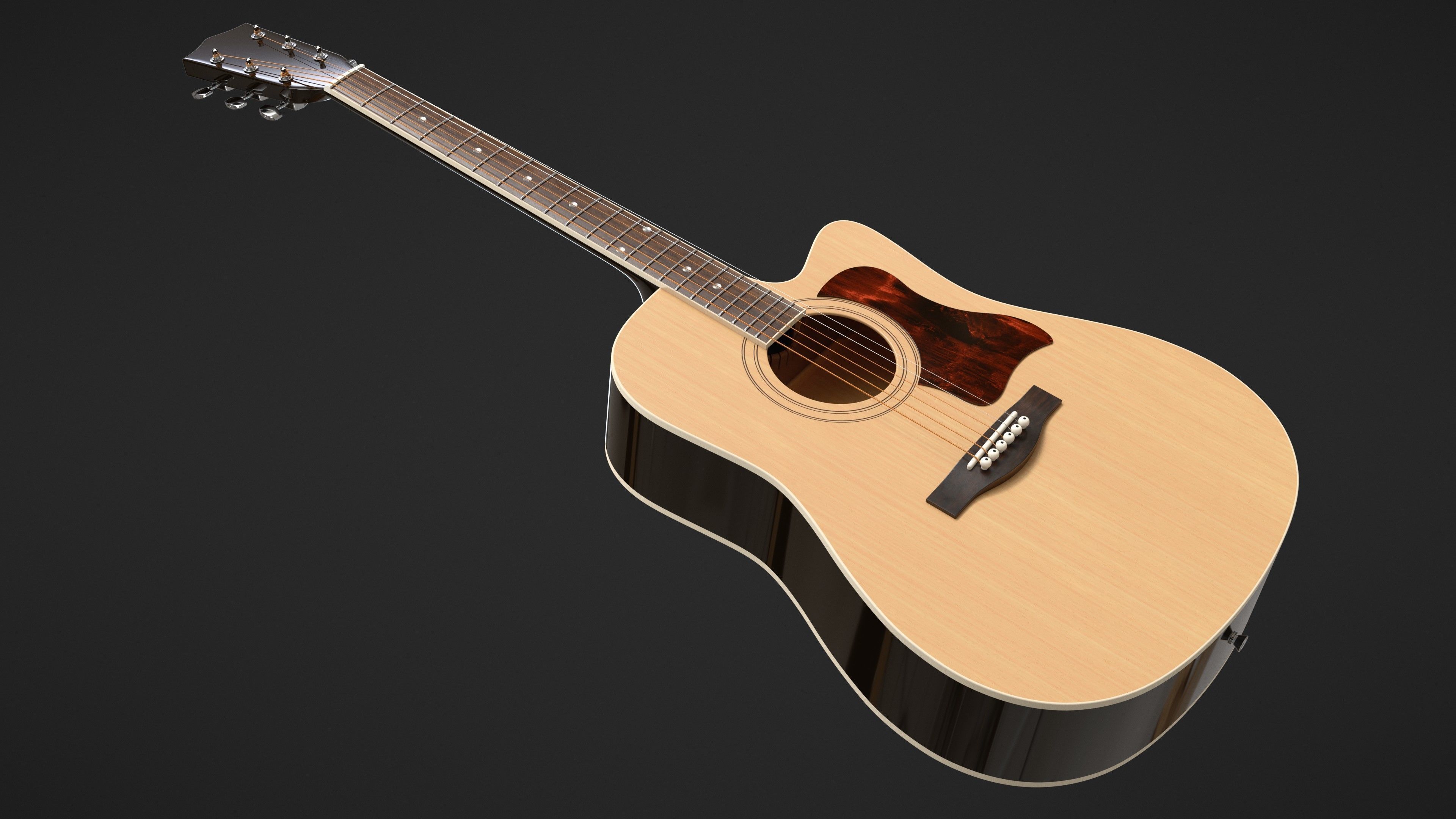 Auditorium Acoustic Guitar 3D model_2