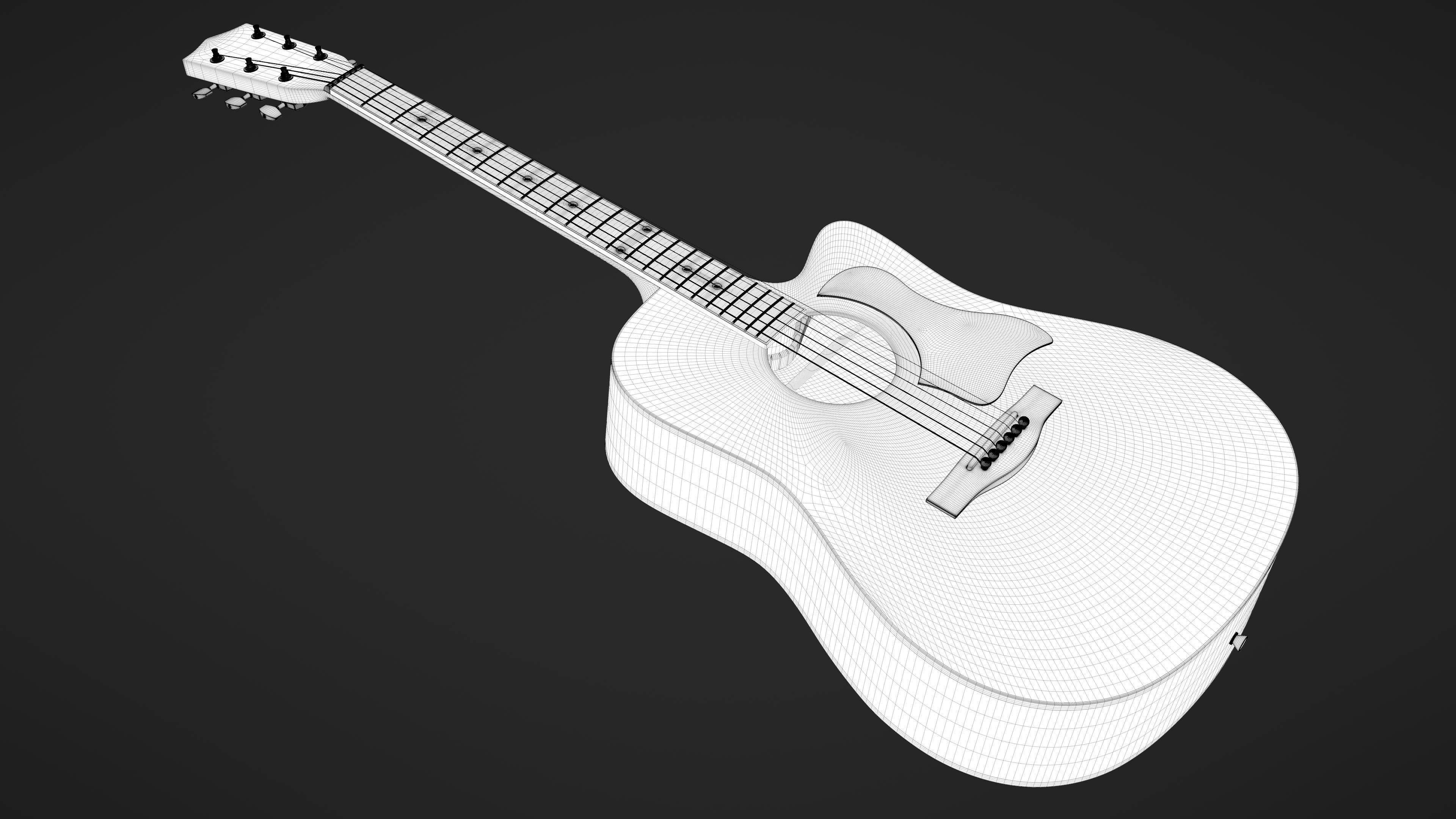 Auditorium Acoustic Guitar 3D model_25