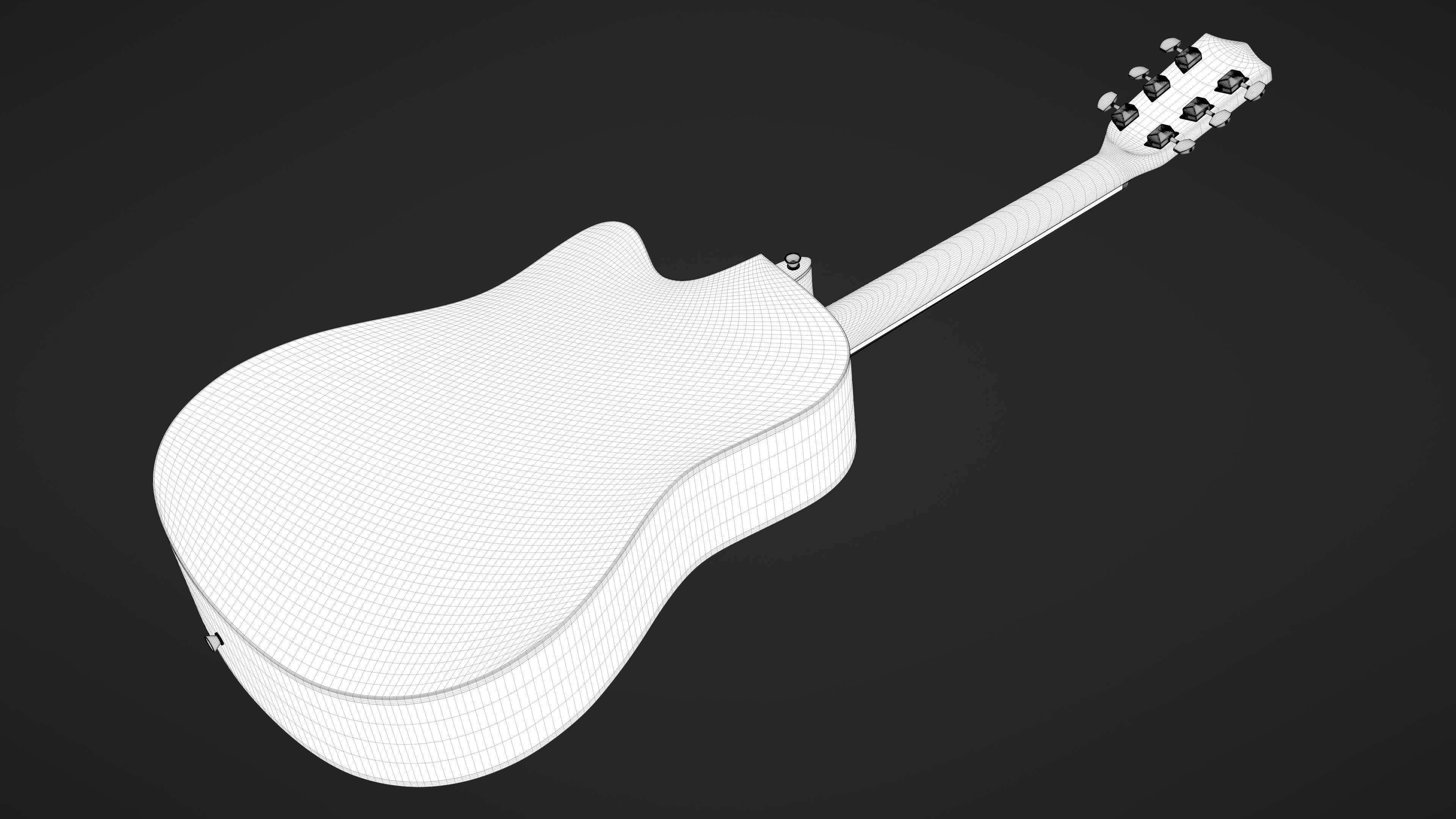 Auditorium Acoustic Guitar 3D model_28
