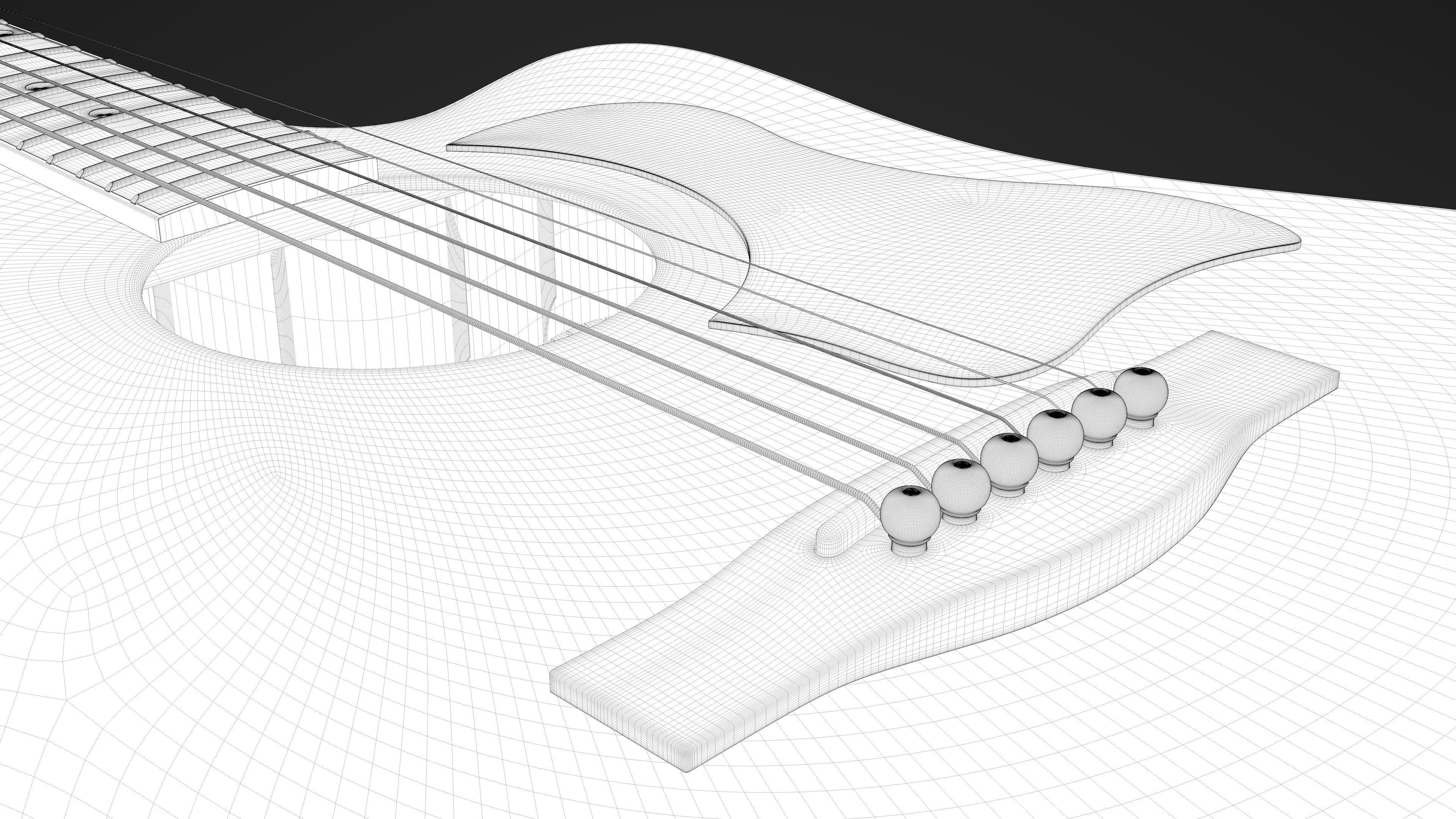 Auditorium Acoustic Guitar 3D model_40