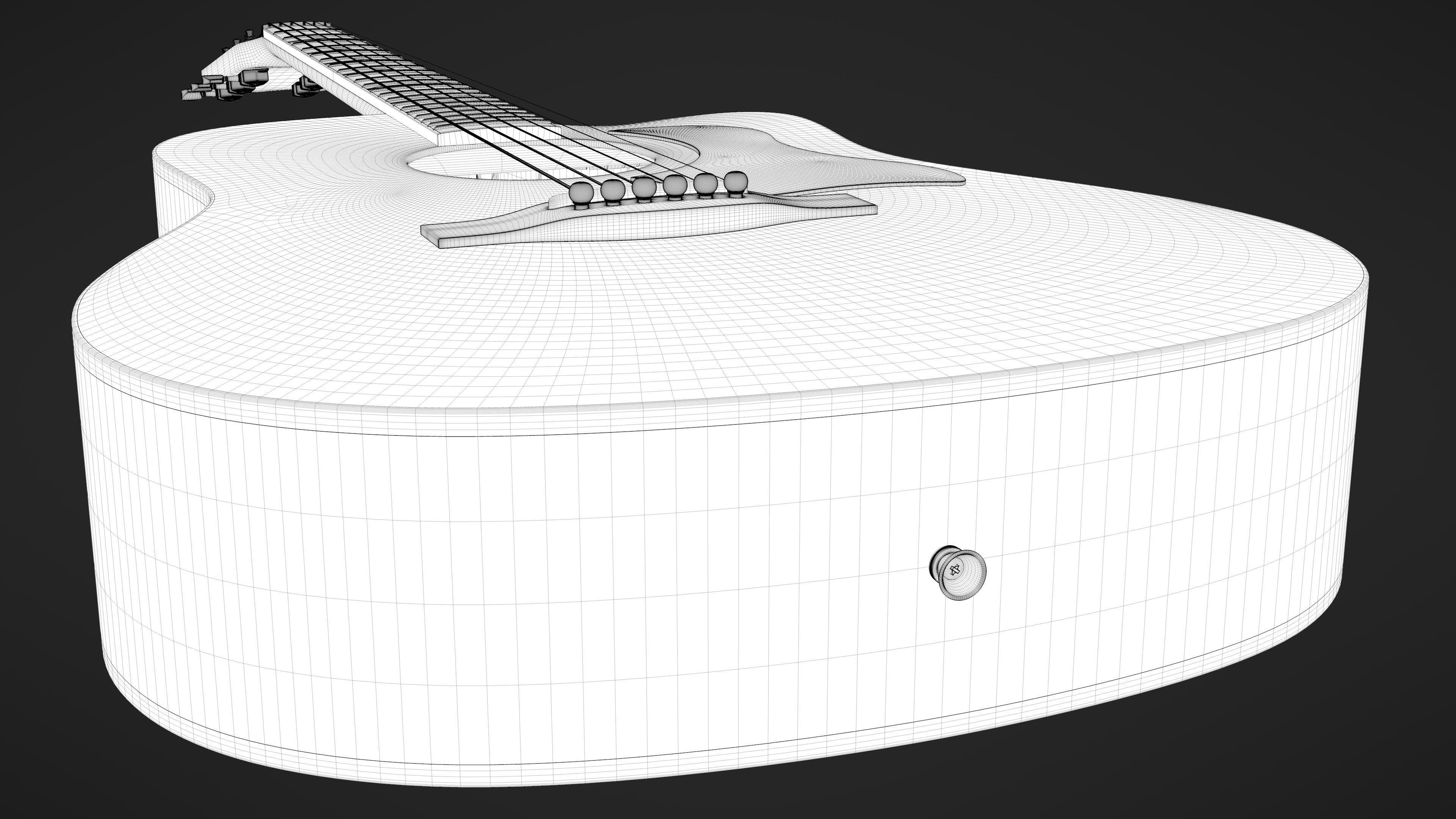 Auditorium Acoustic Guitar 3D model_44