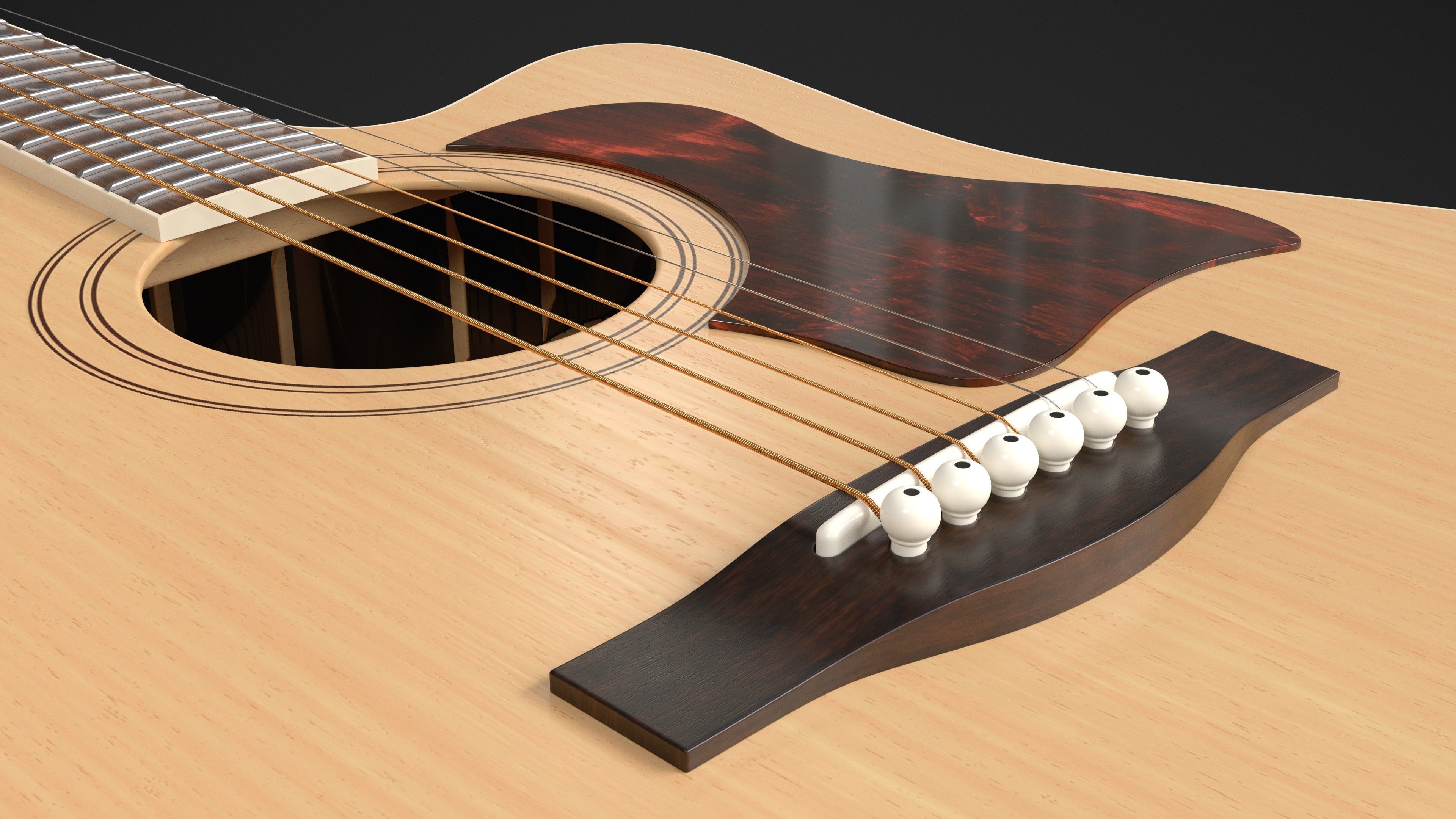 Auditorium Acoustic Guitar 3D model_17