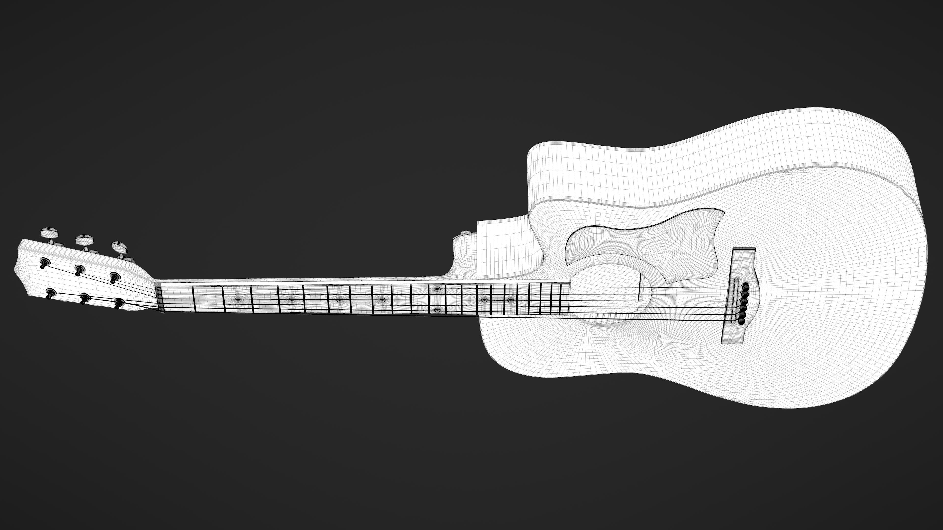 Auditorium Acoustic Guitar 3D model_33