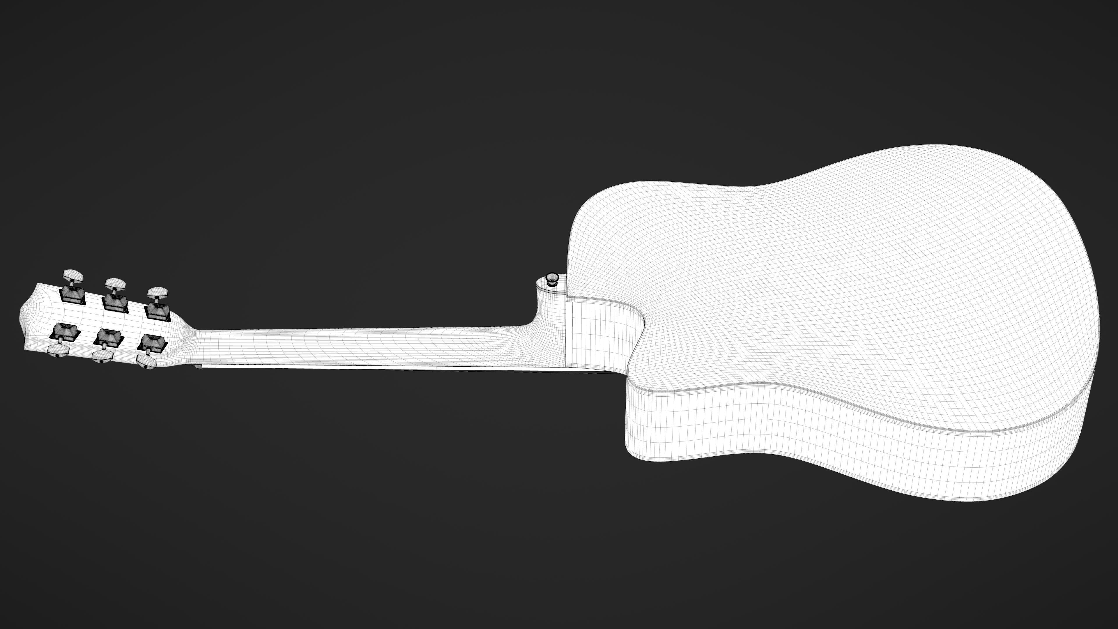 Auditorium Acoustic Guitar 3D model_35