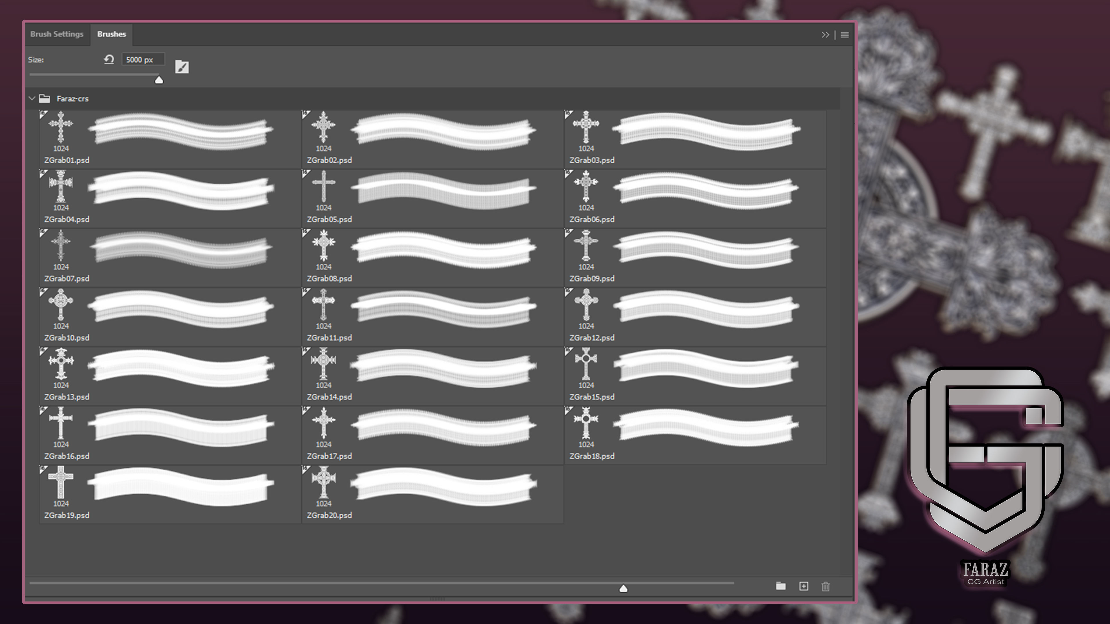 20 Christian Cross 3D Model alpha and Brush V2 3D model_5