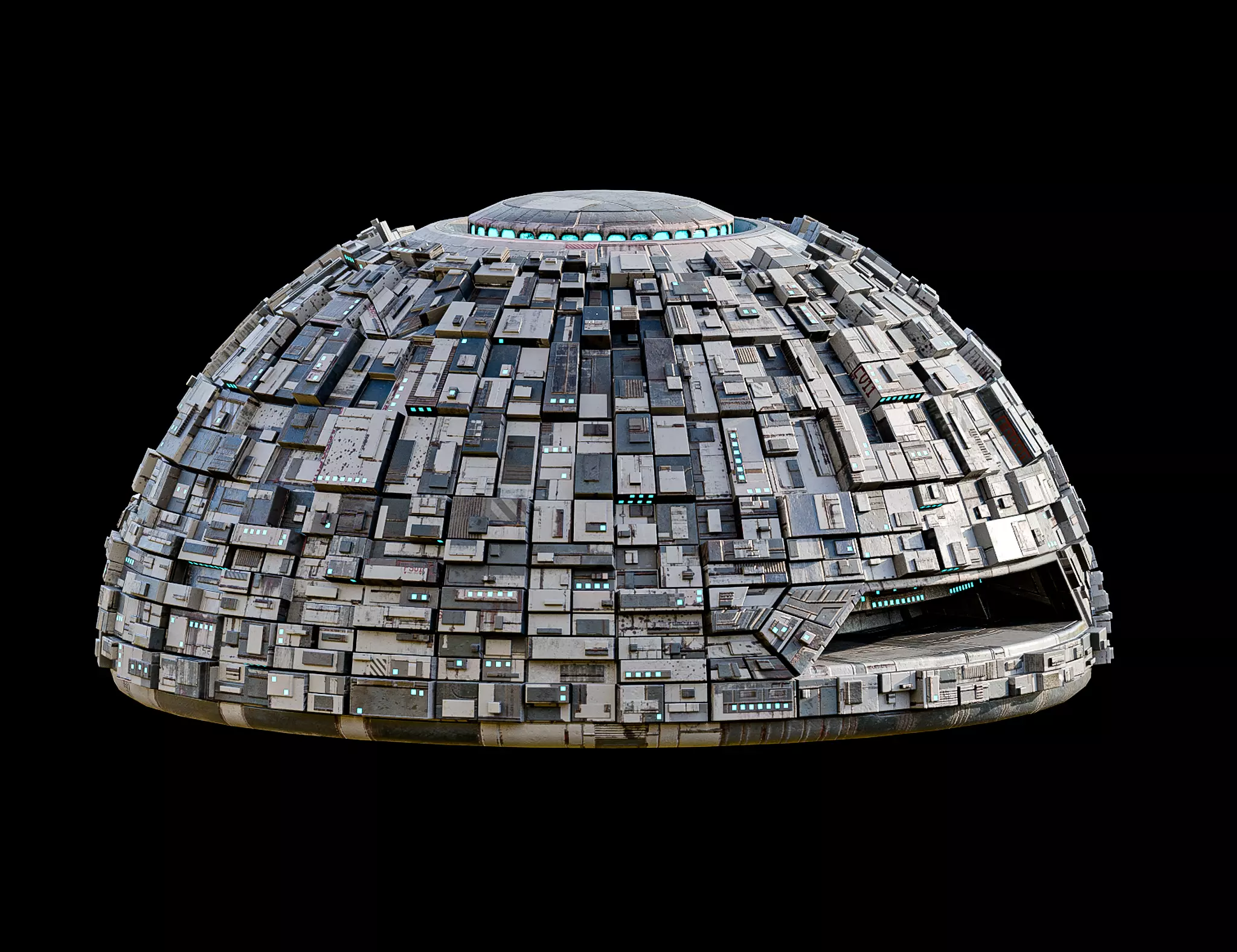 Sci-Fi Base SemiSphere Sphere Hemisphere Lowpoly Low-poly 3D model