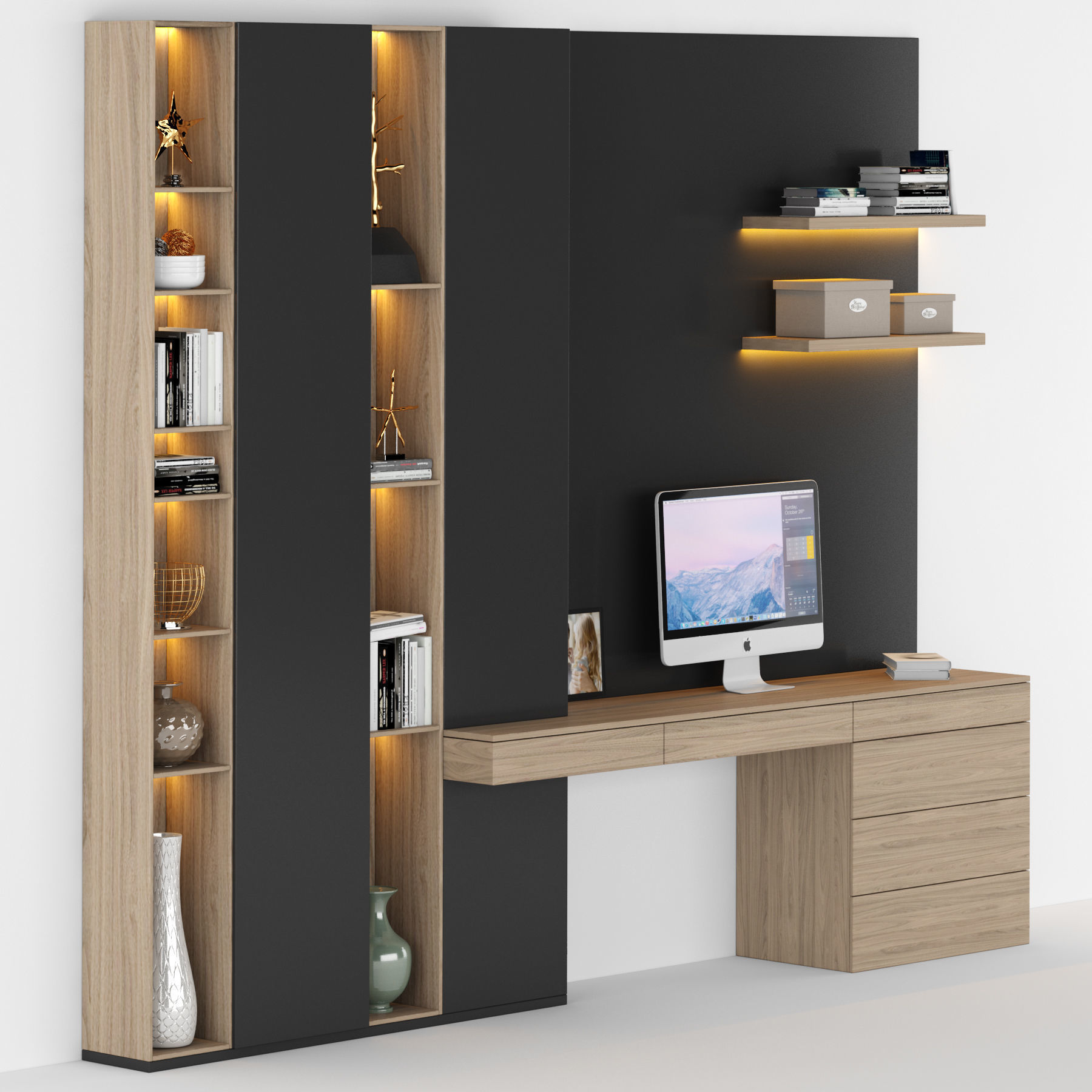 shelf and working table 1 3D model_2