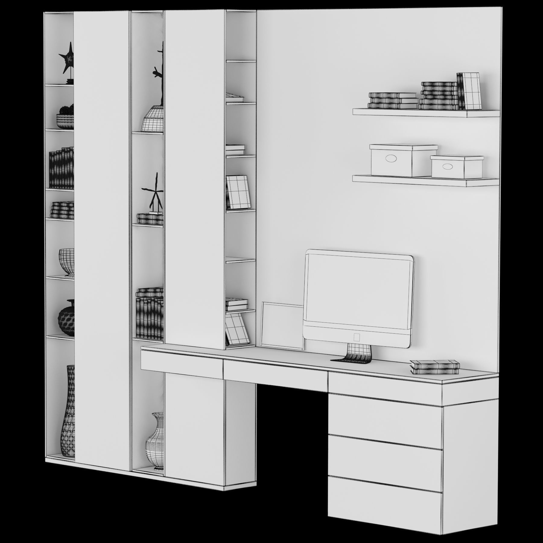 shelf and working table 1 3D model_4
