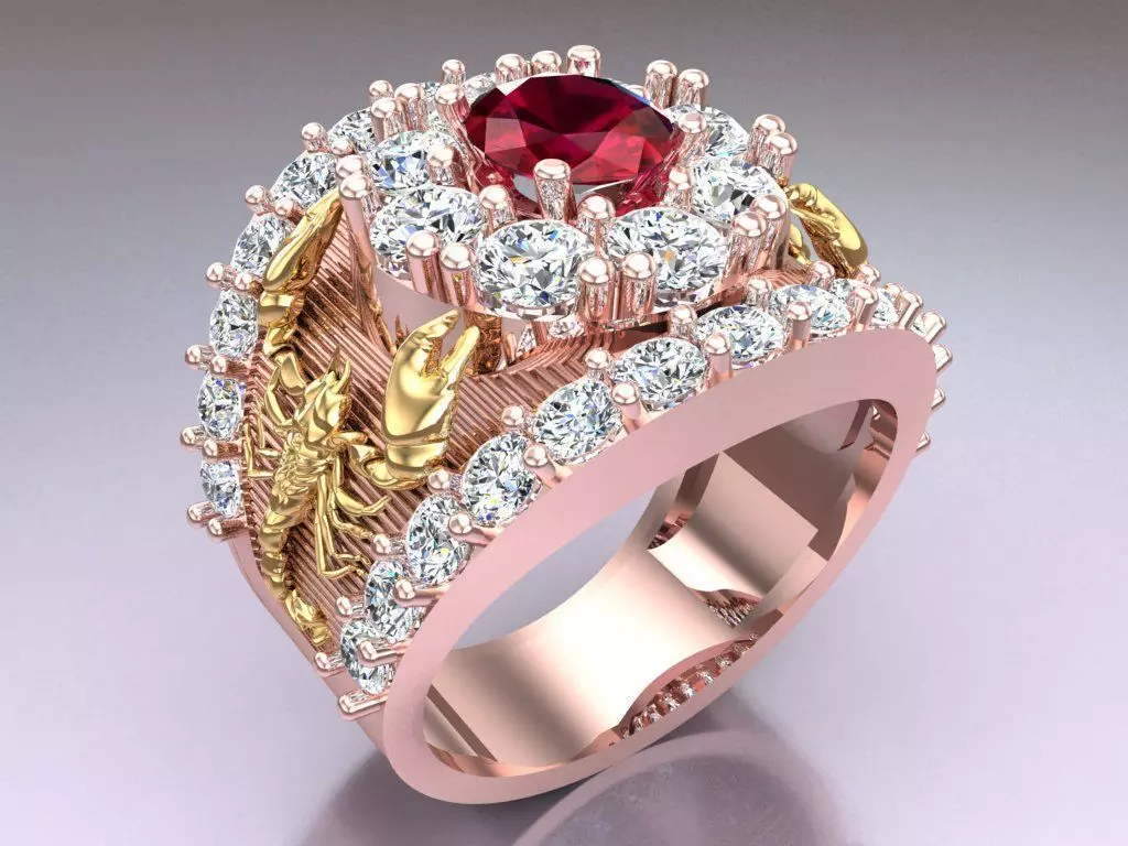 Scorpion Ring - Diamond Rings - N5424 3D print model