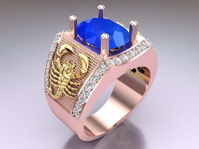 Scorpion Ring - Oval Rings - N6965 3D print model