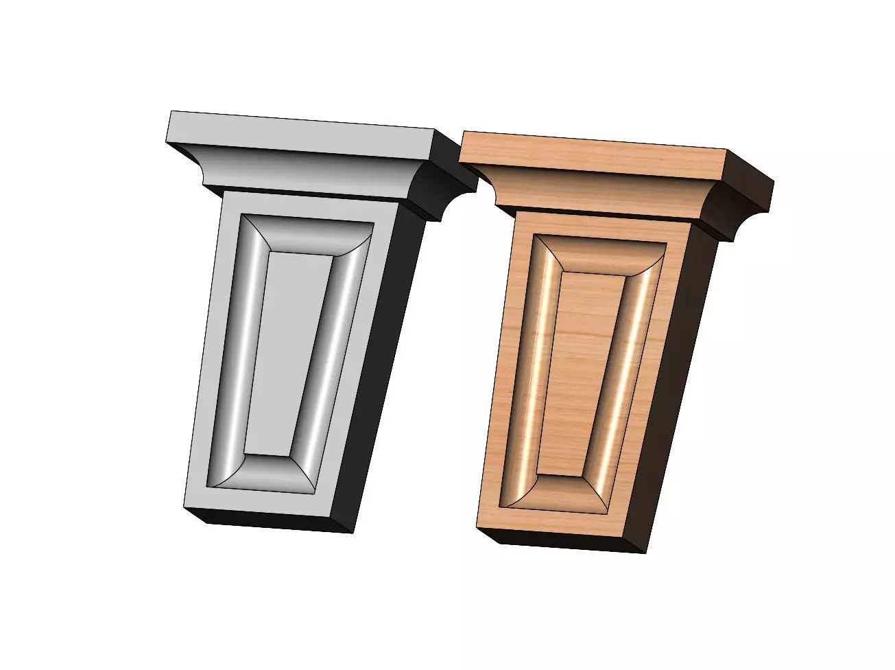 Tapered carved Colonial decorative corbel and bracket 3D print model