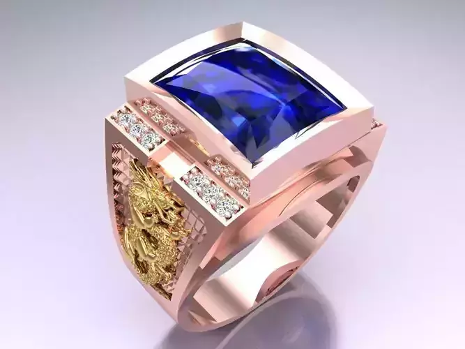 Rectangular Stone Rings - Mens Rings - N3853