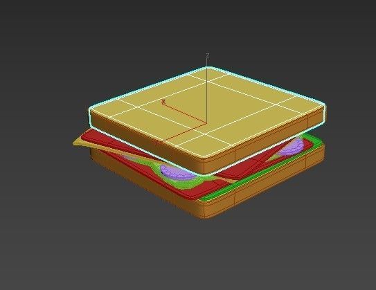 Sandwich  bread food 3D Low-poly 3D model_6