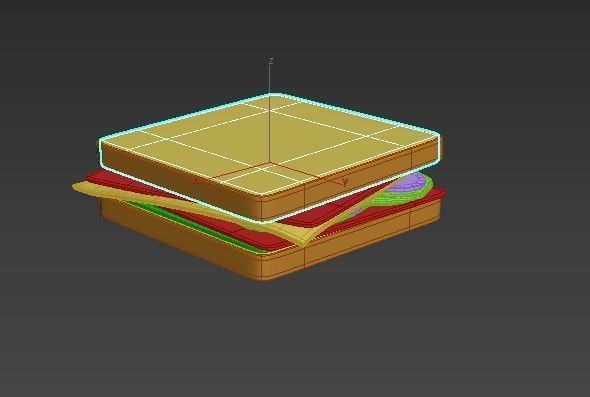 Sandwich  bread food 3D Low-poly 3D model_4