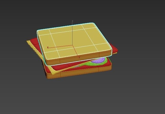 Sandwich  bread food 3D Low-poly 3D model_5