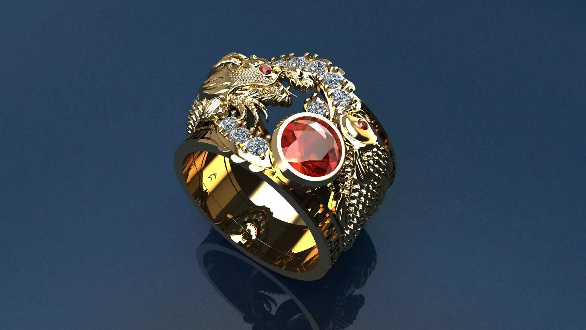 Nhan ca chep hoa rong 3dm 3D print model_0