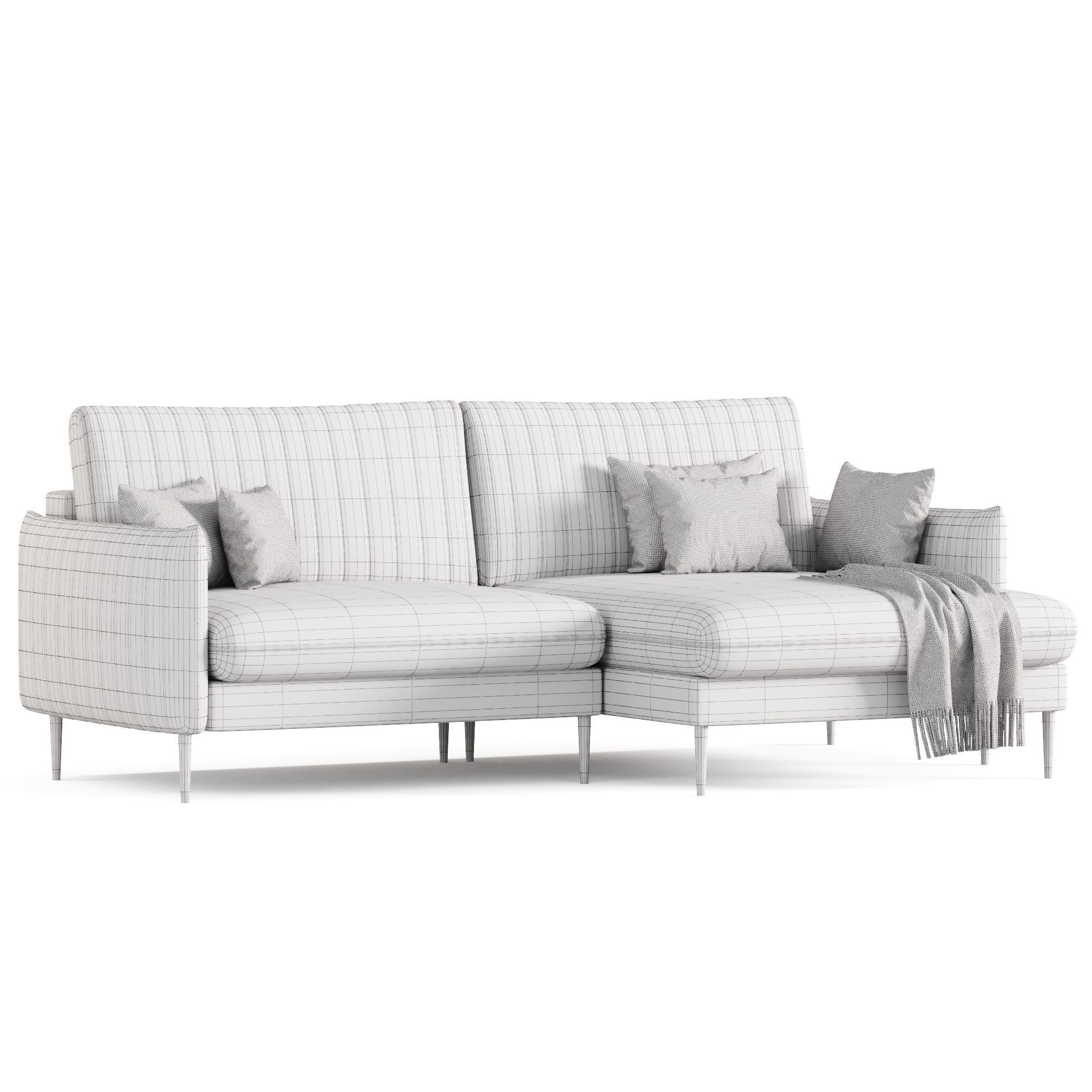 Svaut velvet Sofa 3D model_12