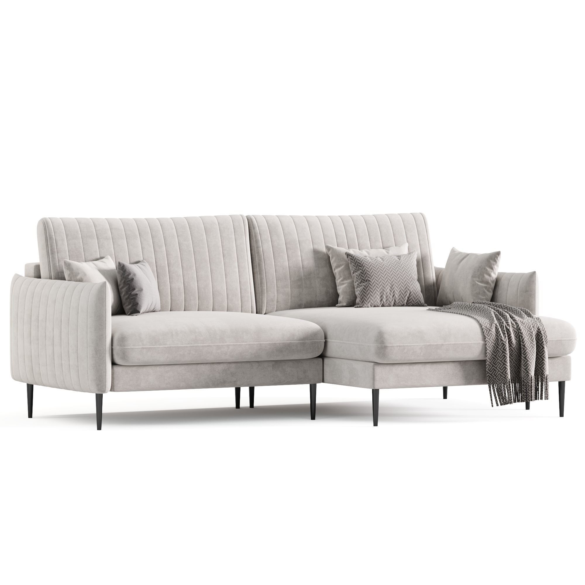 Svaut velvet Sofa 3D model_3