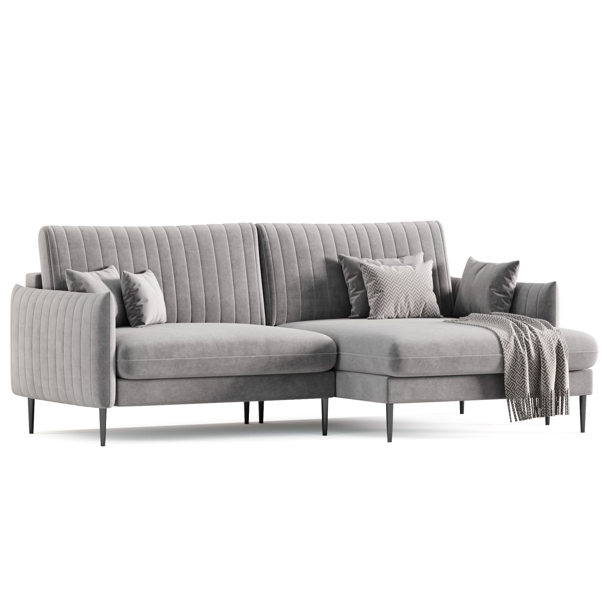 Svaut velvet Sofa 3D model_1