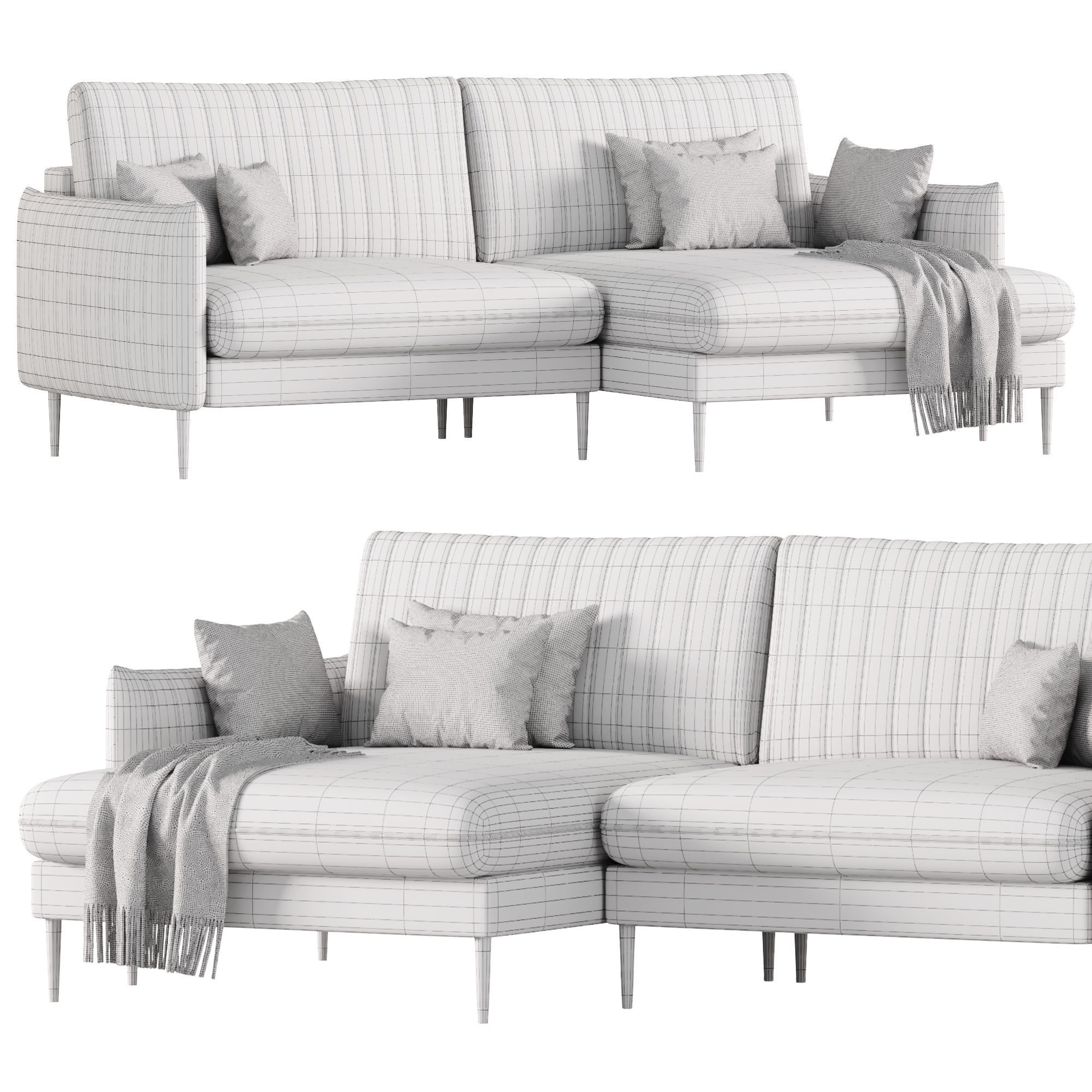 Svaut velvet Sofa 3D model_8