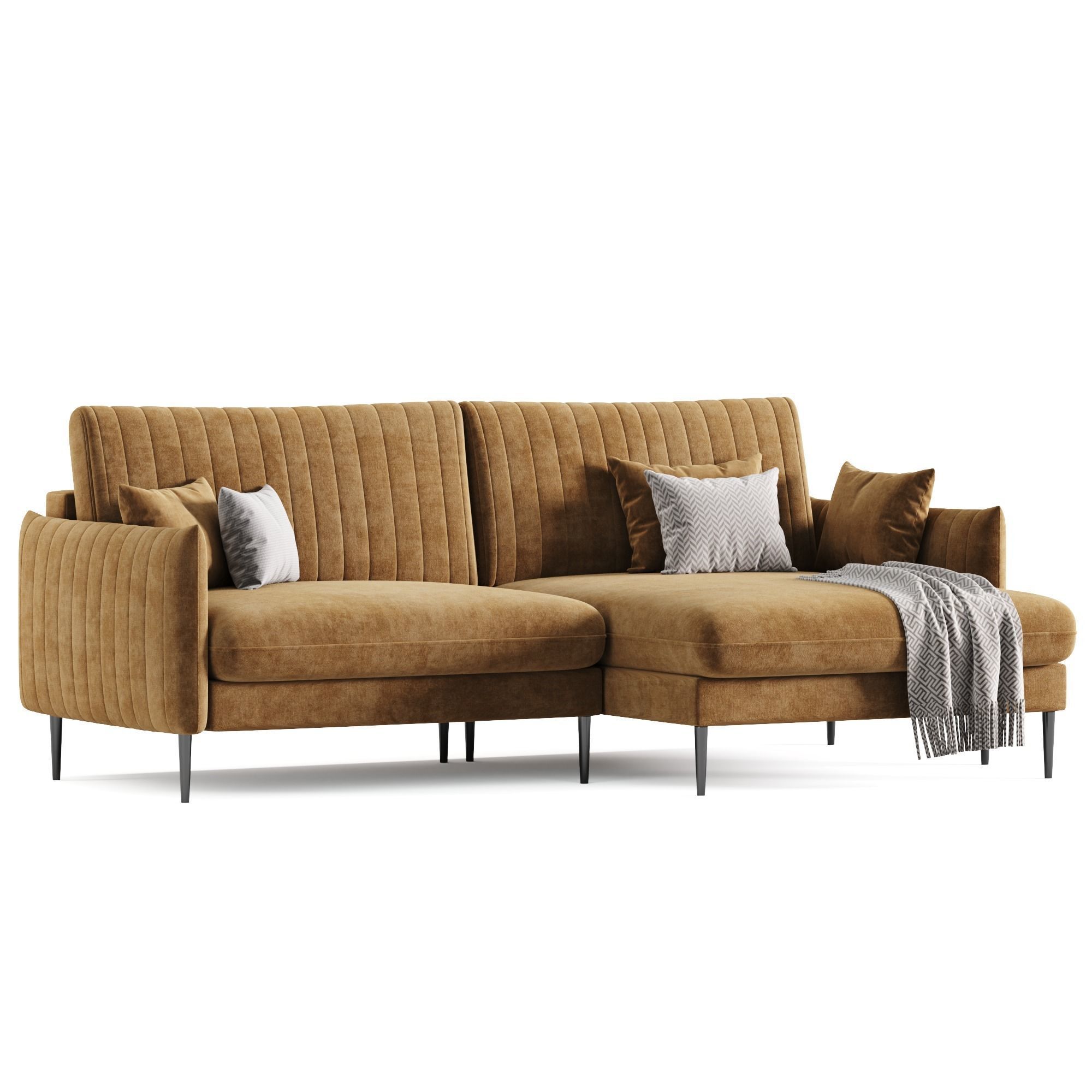 Svaut velvet Sofa 3D model_5