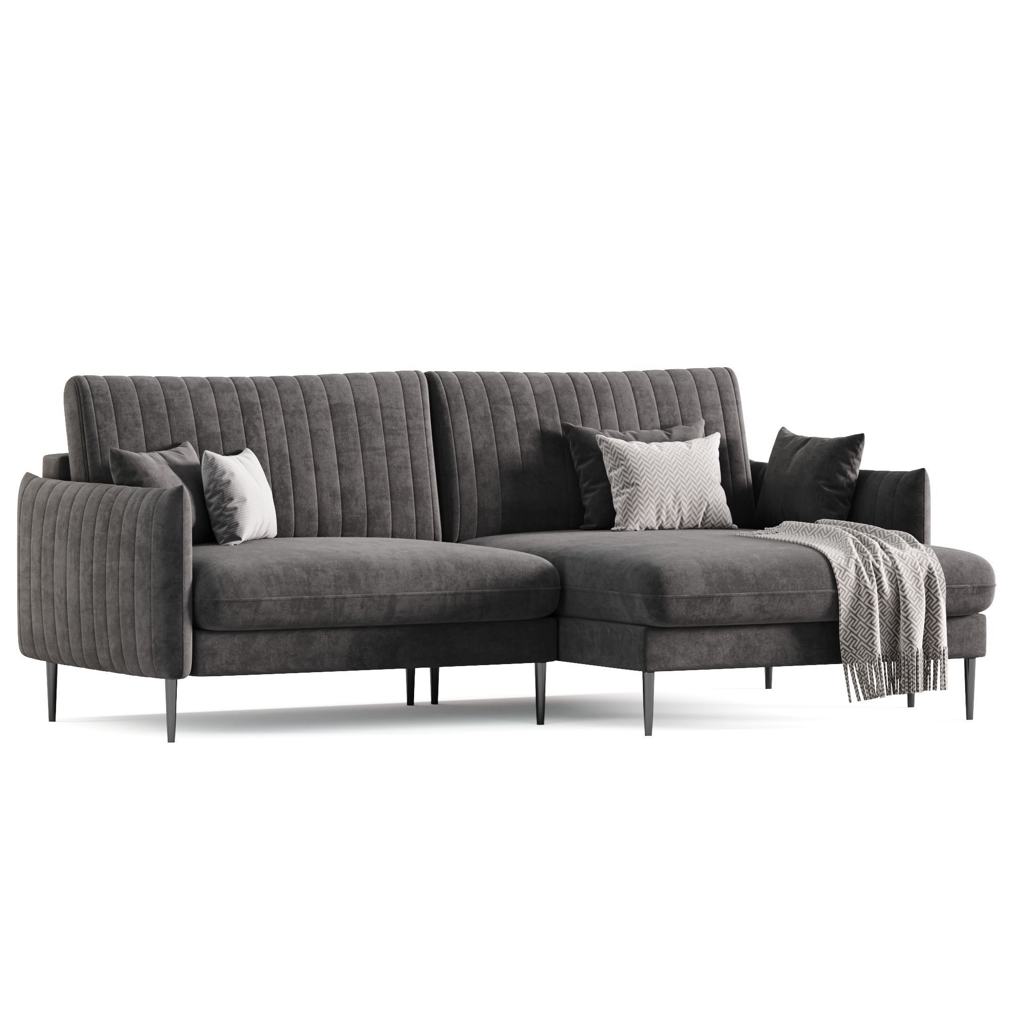 Svaut velvet Sofa 3D model_10