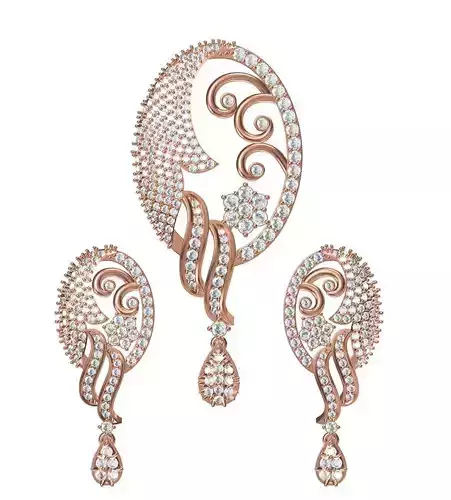 Women Earrings Pendant Set STL JCD Details