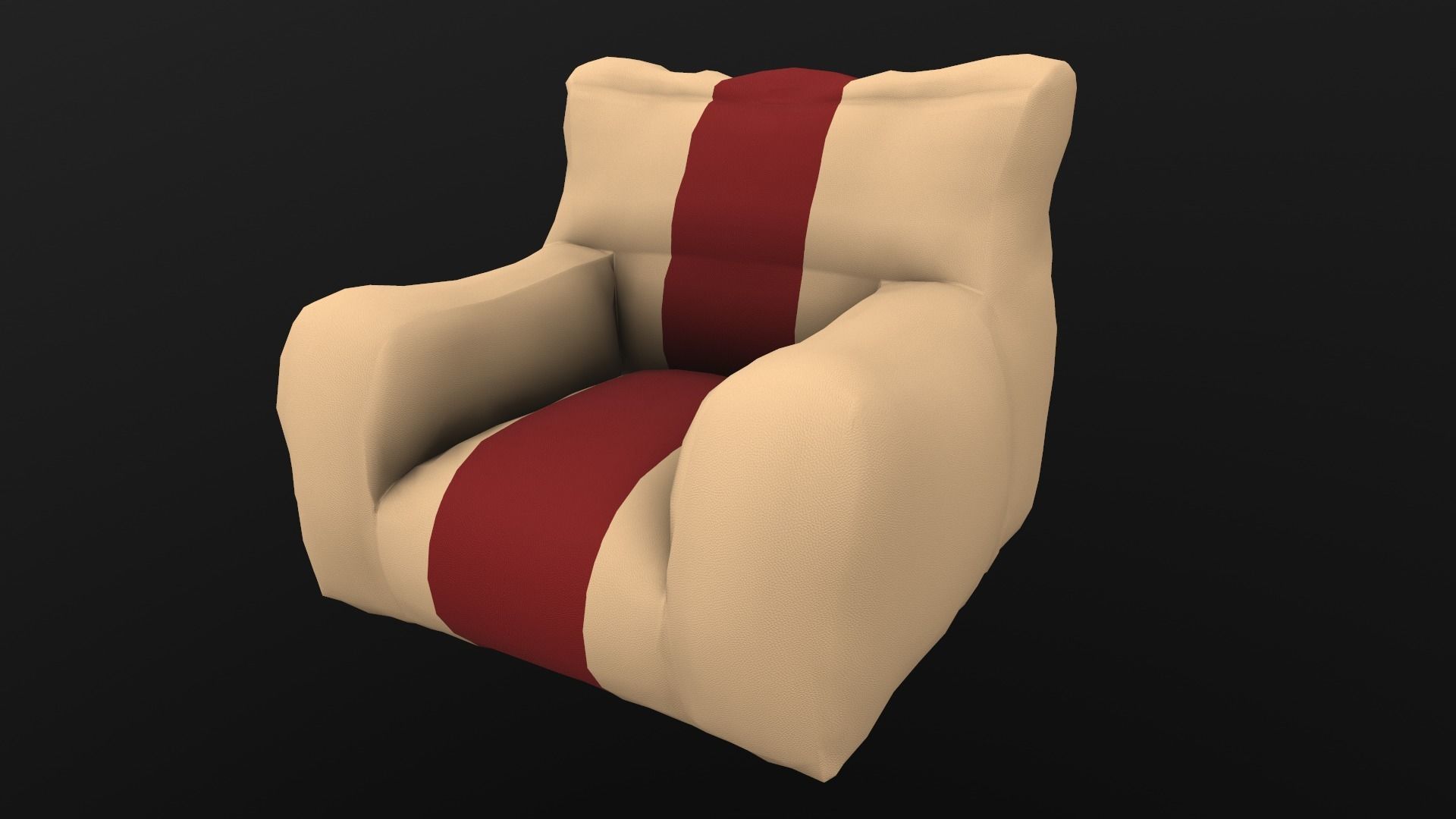 Beam Sofa AR VR PBR  Lowpoly with game ready 3d Model Low-poly 3D model_3