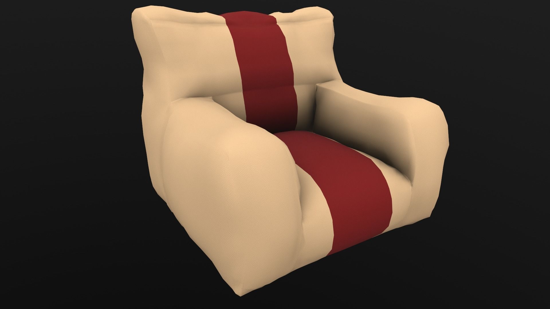 Beam Sofa AR VR PBR  Lowpoly with game ready 3d Model Low-poly 3D model_10