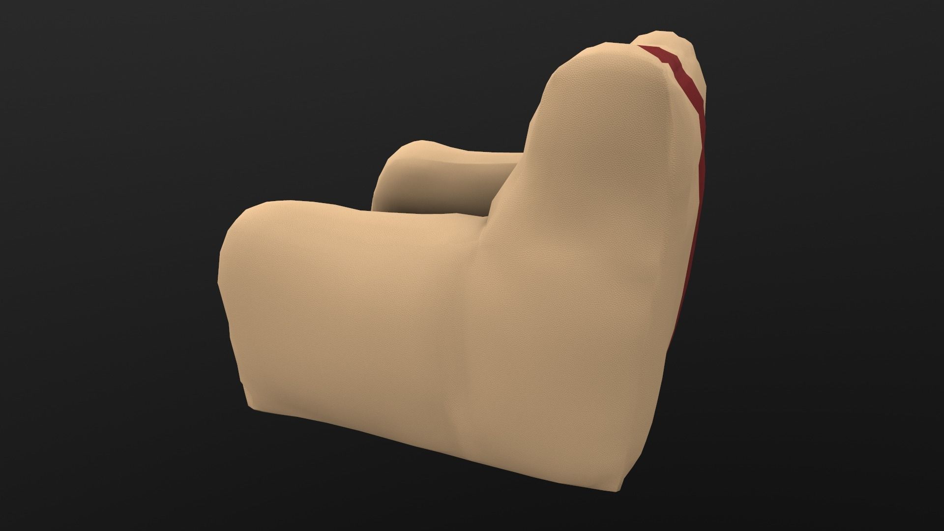 Beam Sofa AR VR PBR  Lowpoly with game ready 3d Model Low-poly 3D model_5