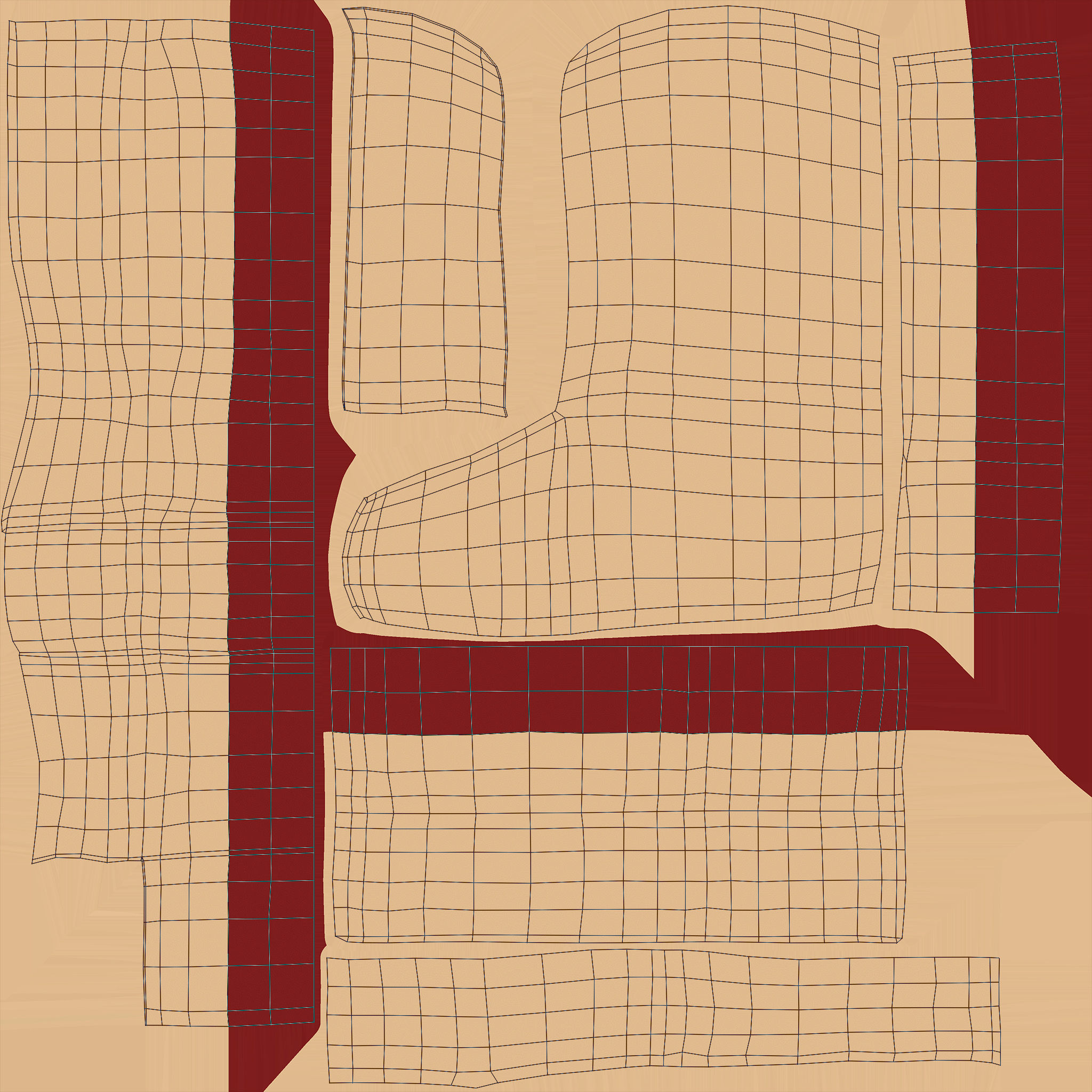 Beam Sofa AR VR PBR  Lowpoly with game ready 3d Model Low-poly 3D model_18