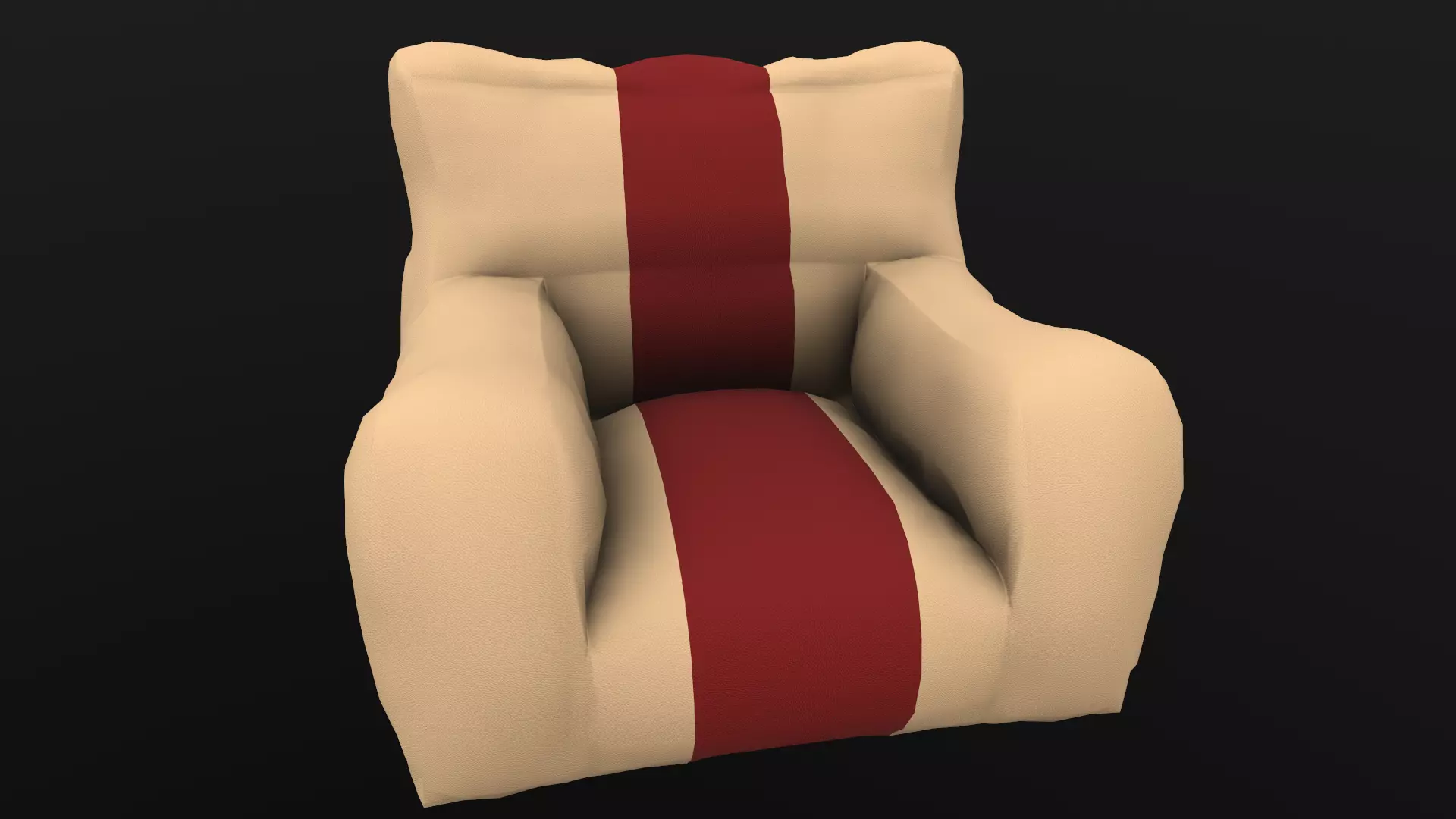 Beam Sofa AR VR PBR  Lowpoly with game ready 3d Model Low-poly 3D model_0