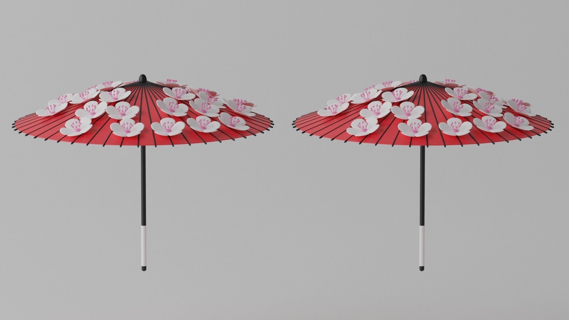 Cartoon Japanese Umbrella Collection 1 3D model_3