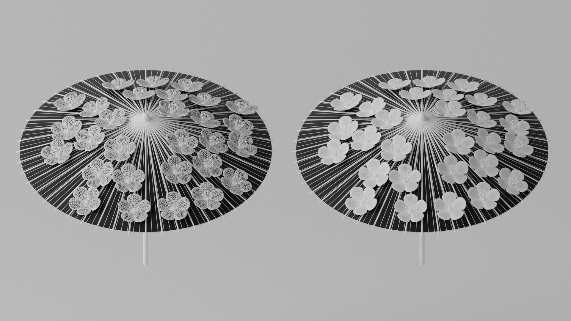 Cartoon Japanese Umbrella Collection 1 3D model_6