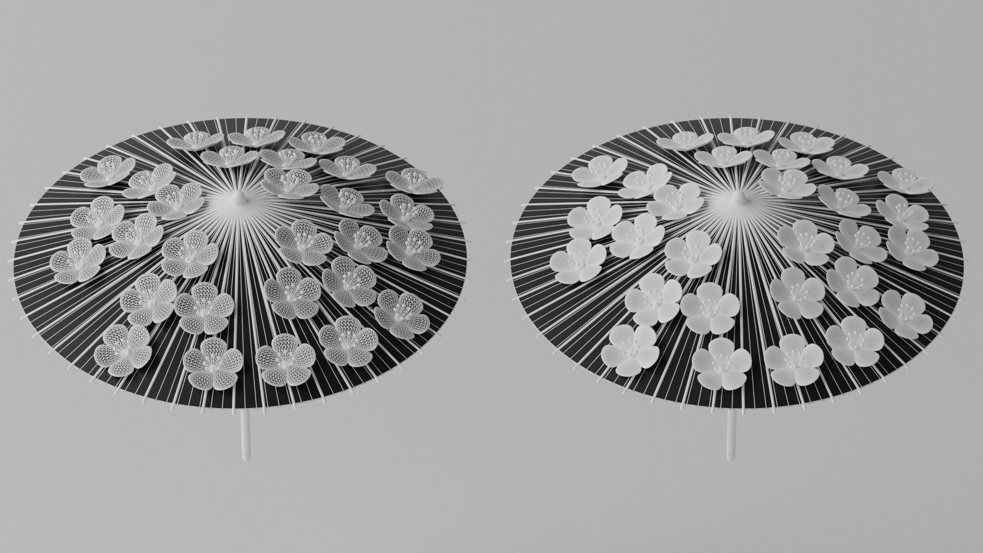 Cartoon Japanese Umbrella Collection 1 3D model_7